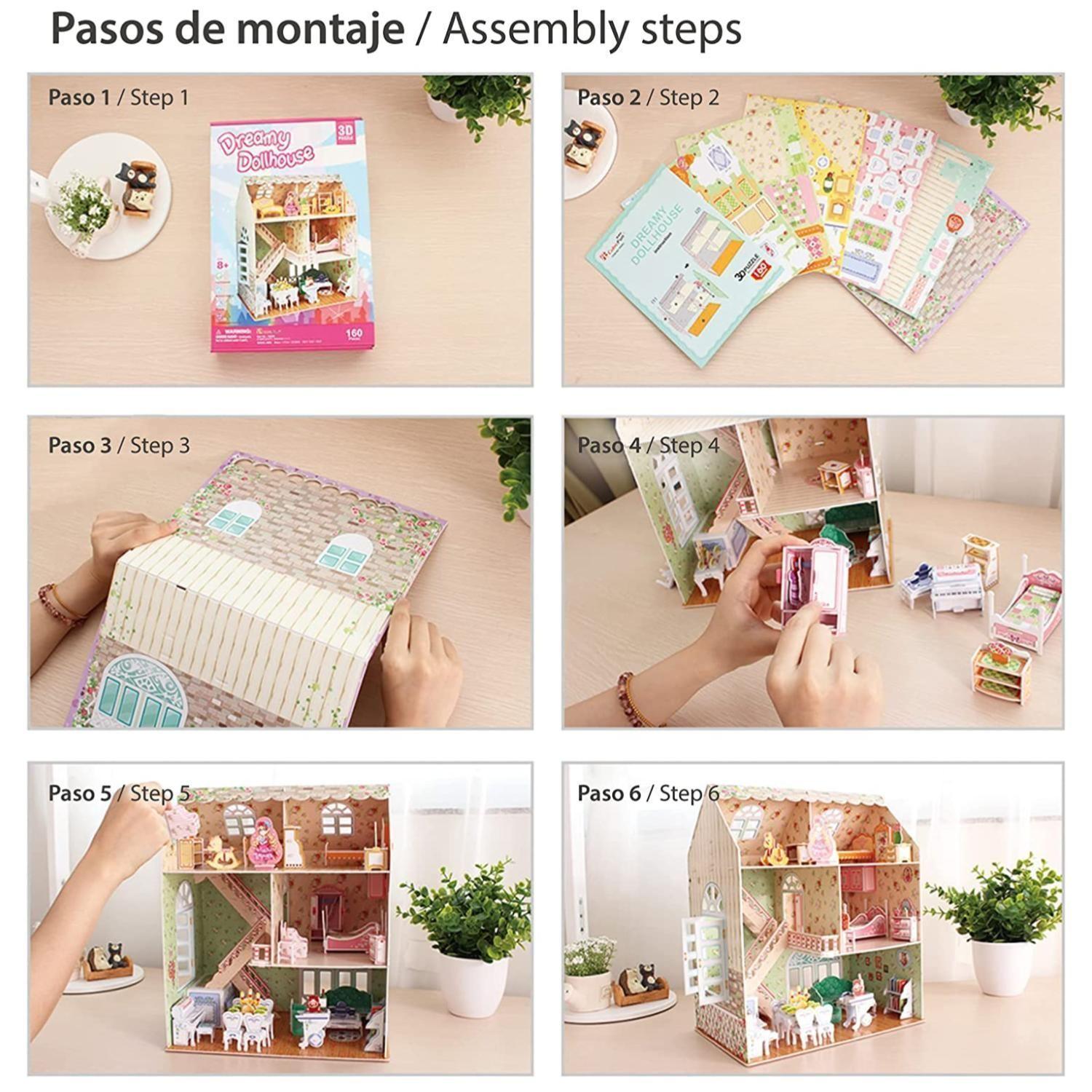 Juguete Casa De Muñecas Armable Puzzle 3D 160 Piezas-4