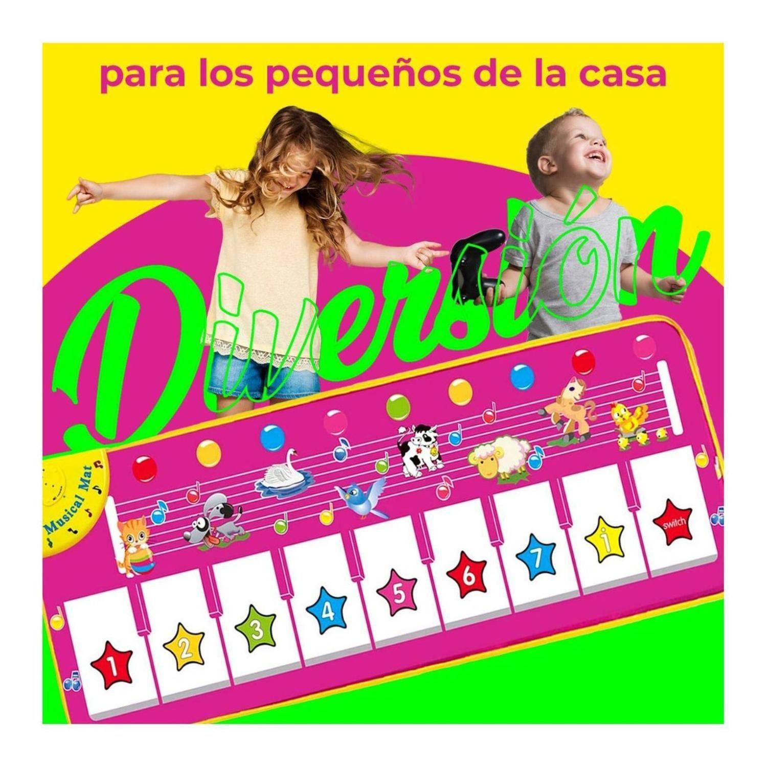 juguete Alfombra Musical 10 Teclas 7 Sonidos Rosado Infantil-3
