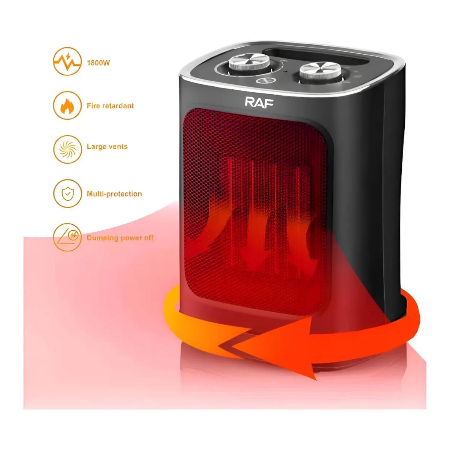 Calefactor Termoventilador Oscilante 1800W R1188 Negro-3