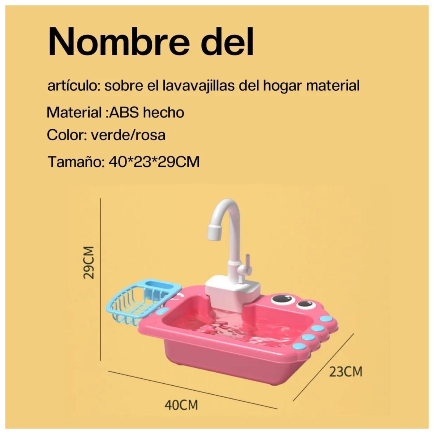 Juguete Fregadero Lavavajillas Con Accesorios Rosado Infantil-1