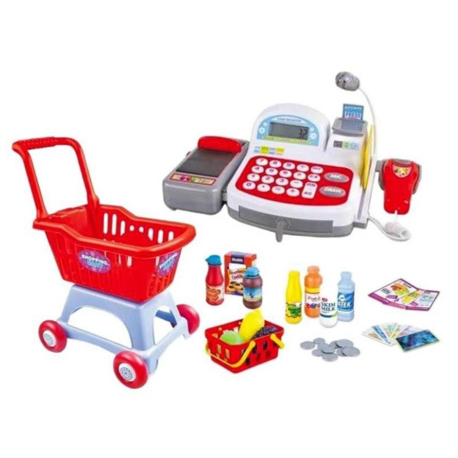 Juguete Caja Registradora Carro Grande Y Accesorios Infantil-4
