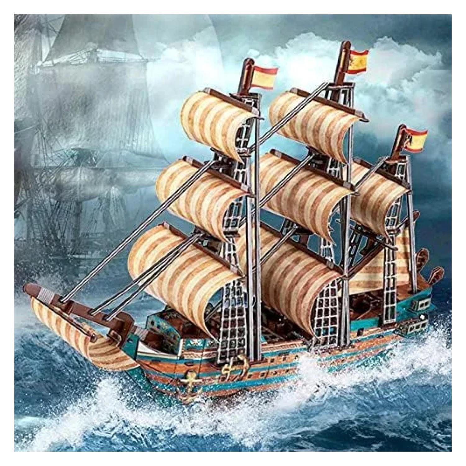 Juguete Rompecabezas 3D Barco Español San Felipe 146 Piezas-5