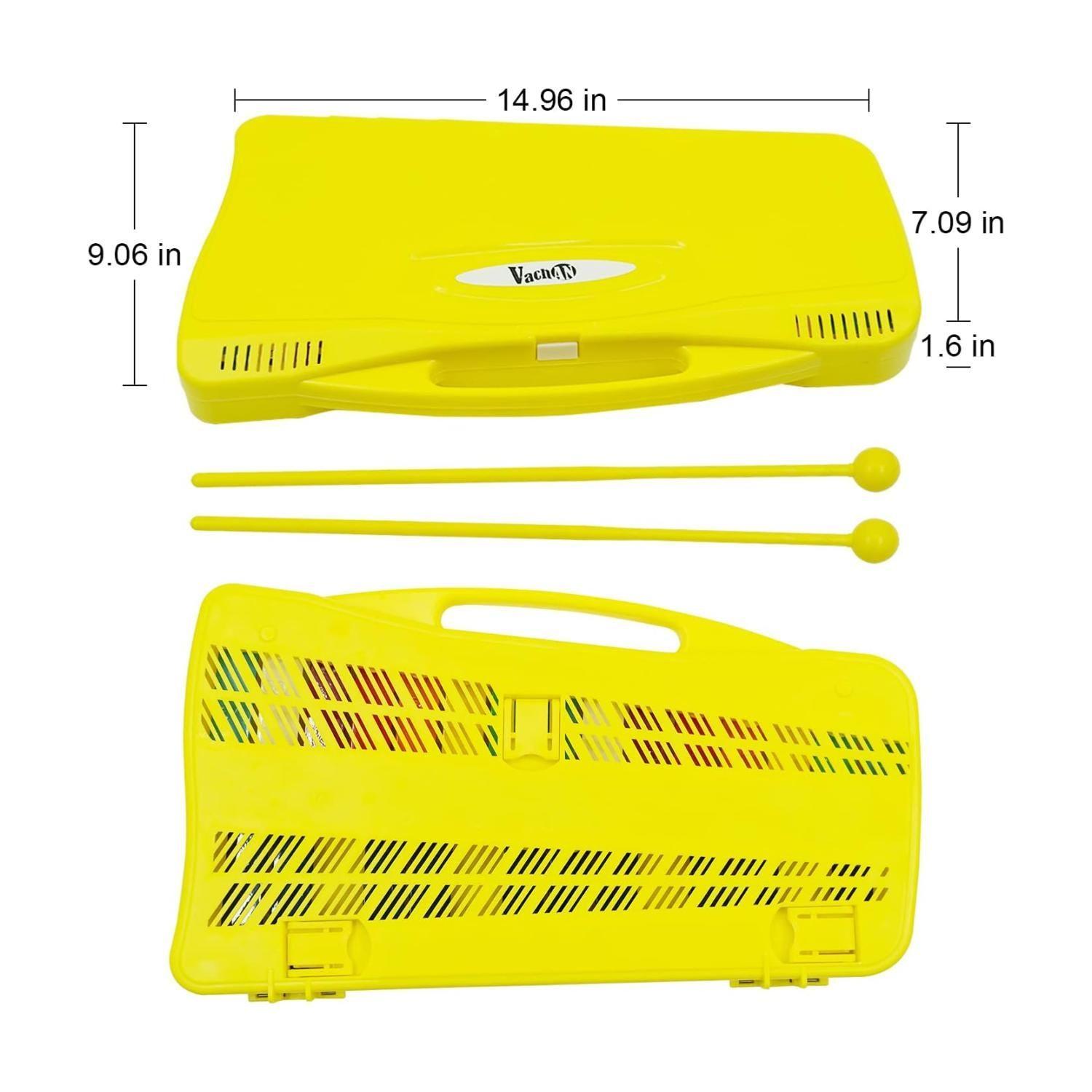 Metalofono Xilofono 25 Notas 2 Baquetas Amarillo Infantil-1