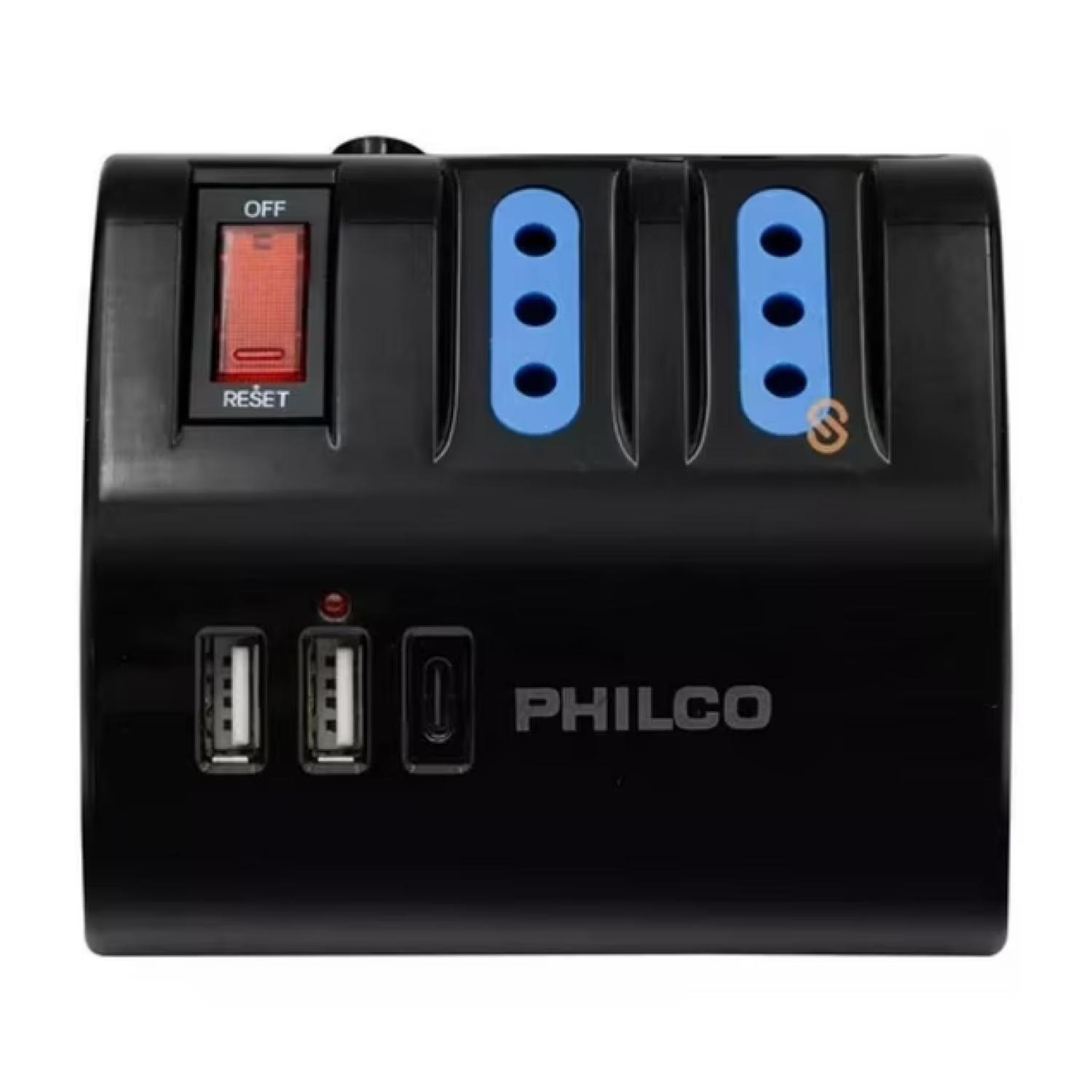 Zapatilla Alargador Extension De Escritorio USB C Negro-2