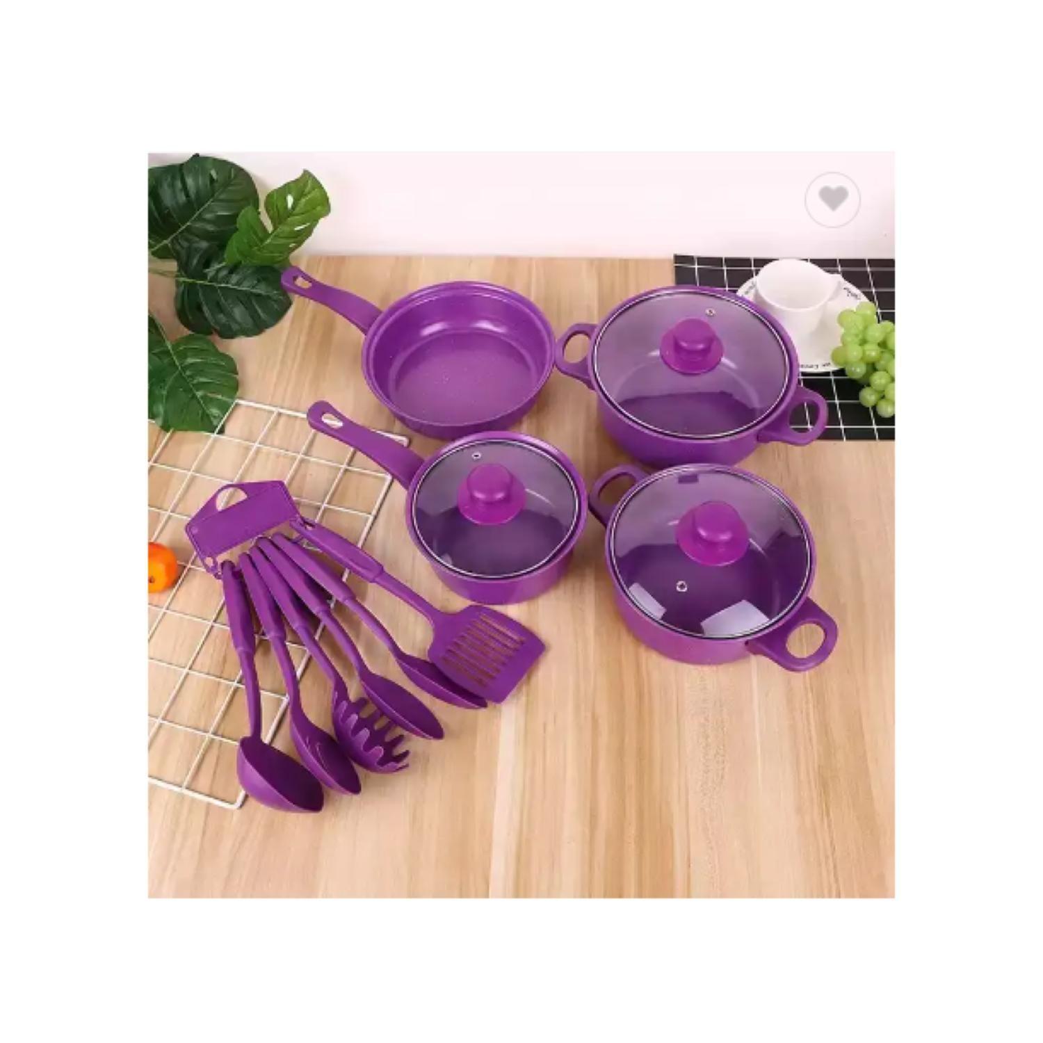 Juego De Ollas Bateria De Cocina 4 Piezas Antiadherente Utencilios-4