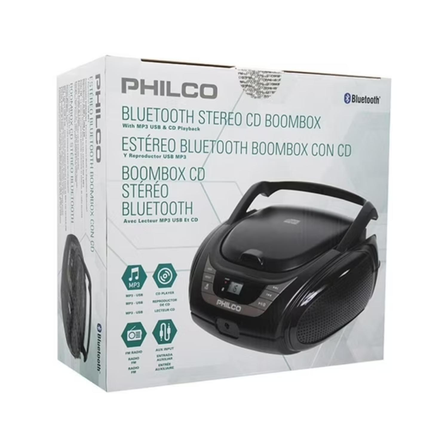 Radio Parlante Retro Bluetooth CD USB AUX Negro 2120B-3