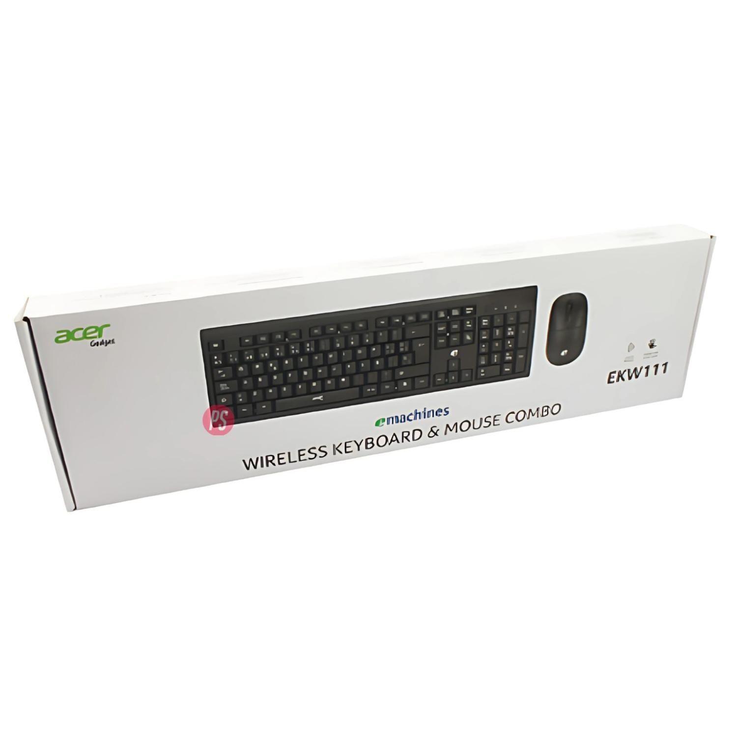 Kit Teclado Y Mouse Inalambrico USB Negro EKW111-2