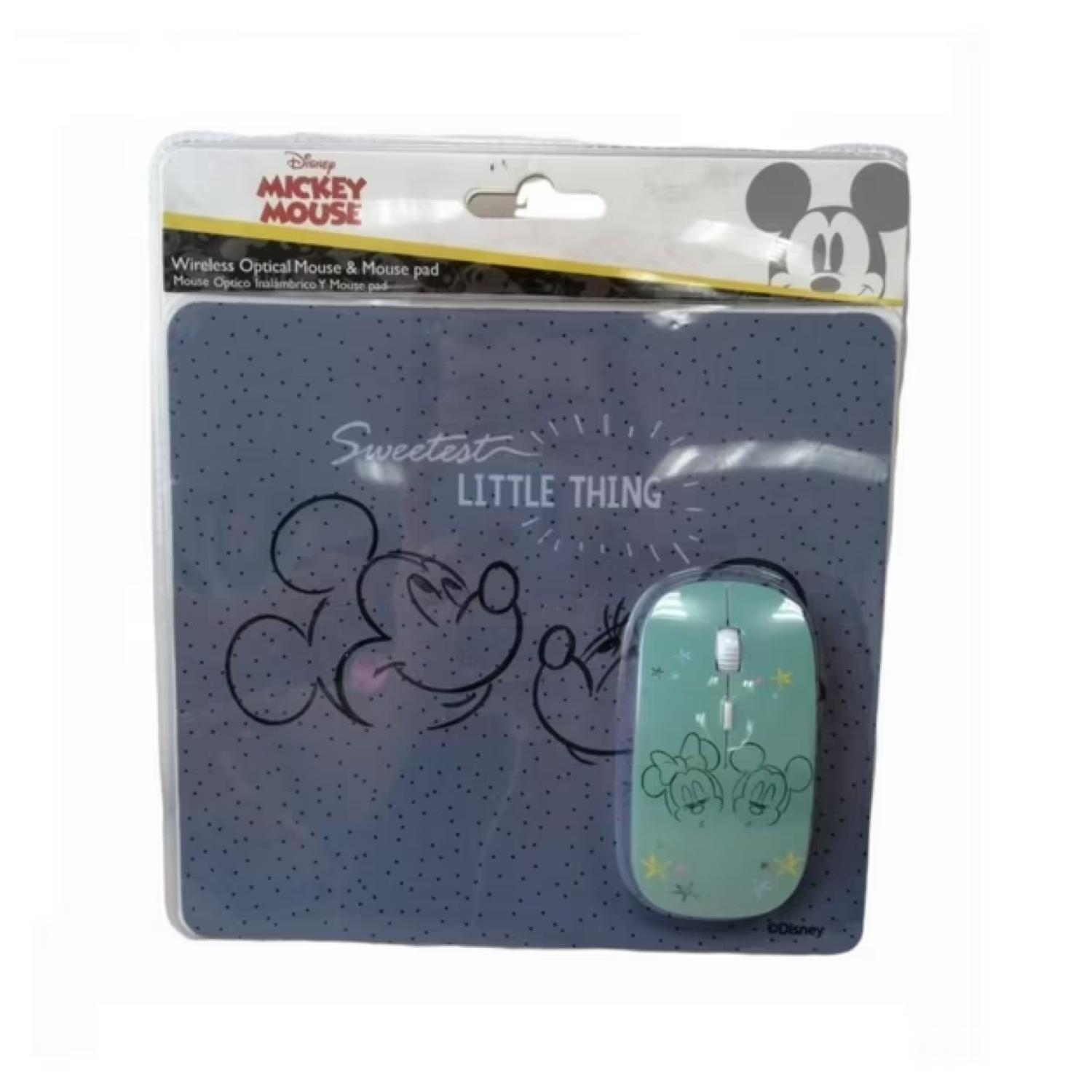 Kit Mouse Inalambrico USB 3B Y MousePad Gris Minnie Mouse-3