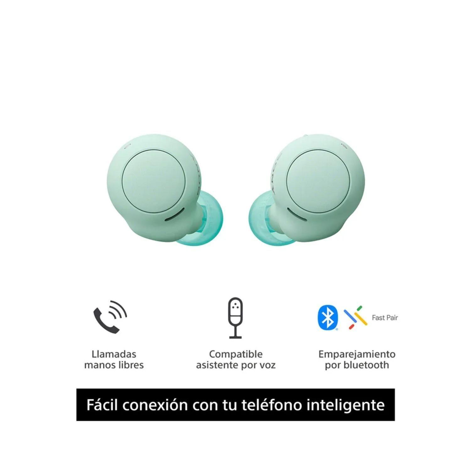 Audifonos Bluetooth TWS IPX4 10H InEar Verde Menta WF-C500-3