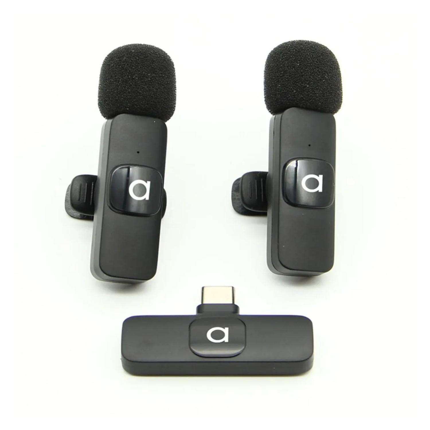 Kit 2 Microfonos Inalambricos Solapa USB C Bluetooth Audiolab-2