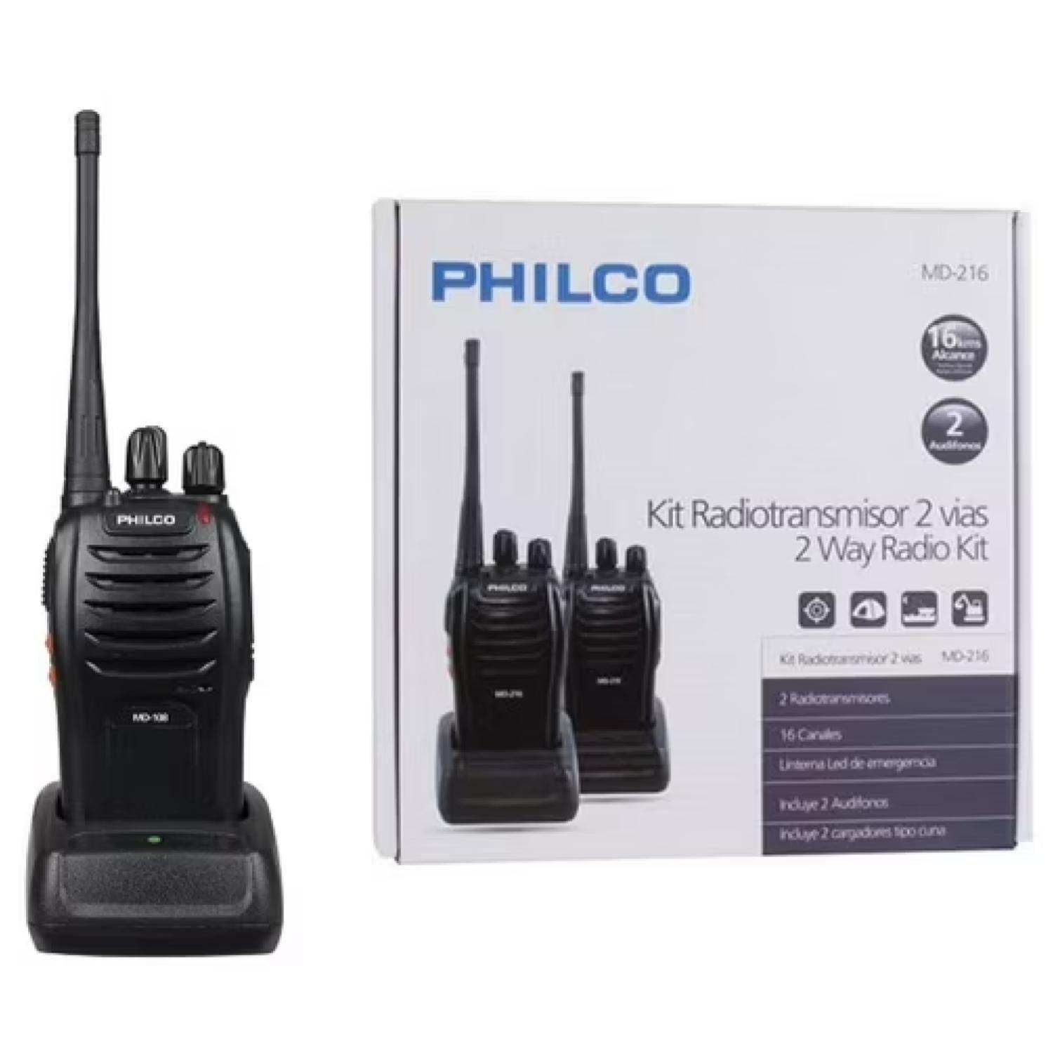 Kit 2 Radios Transmisores Walkie Talkie 16Kms Negro -3