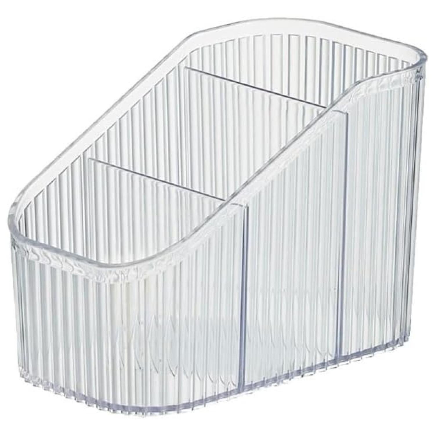 Organizador De Escritorio Oficina 3Comp Plastico Transparente-0