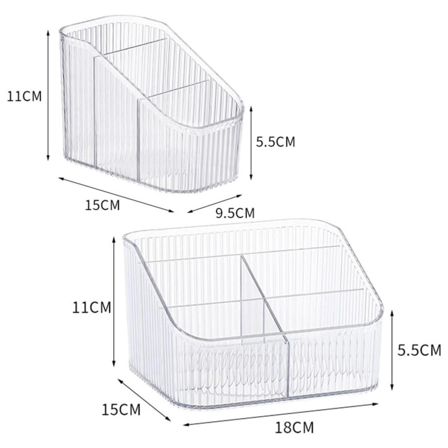 Organizador De Escritorio Oficina 3Comp Plastico Transparente-1