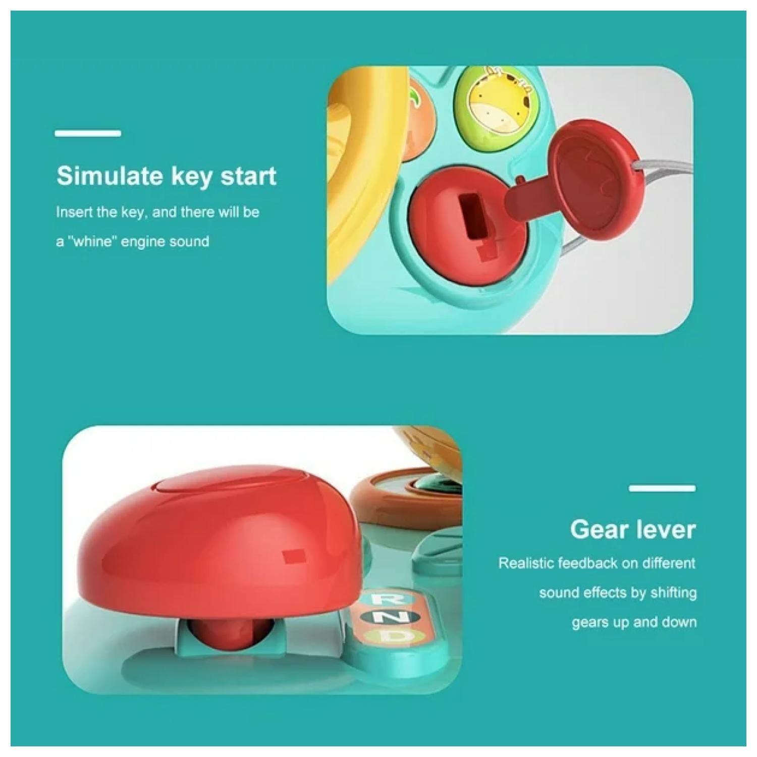 Juguete Simulador Volante Interactivo Sonido Rosa Infantil-2