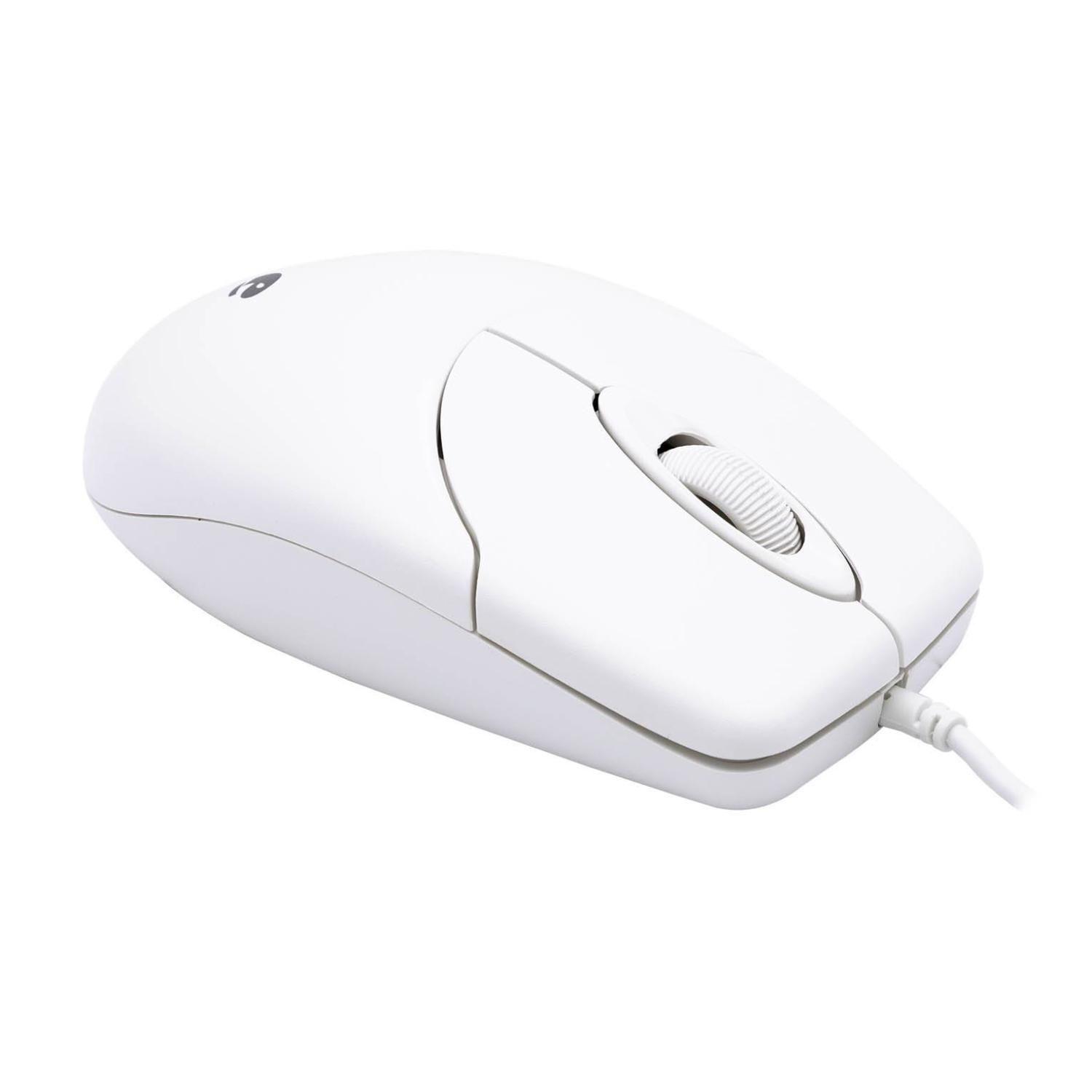 Mouse Alambrico USB 3 Botones Blanco M117-3