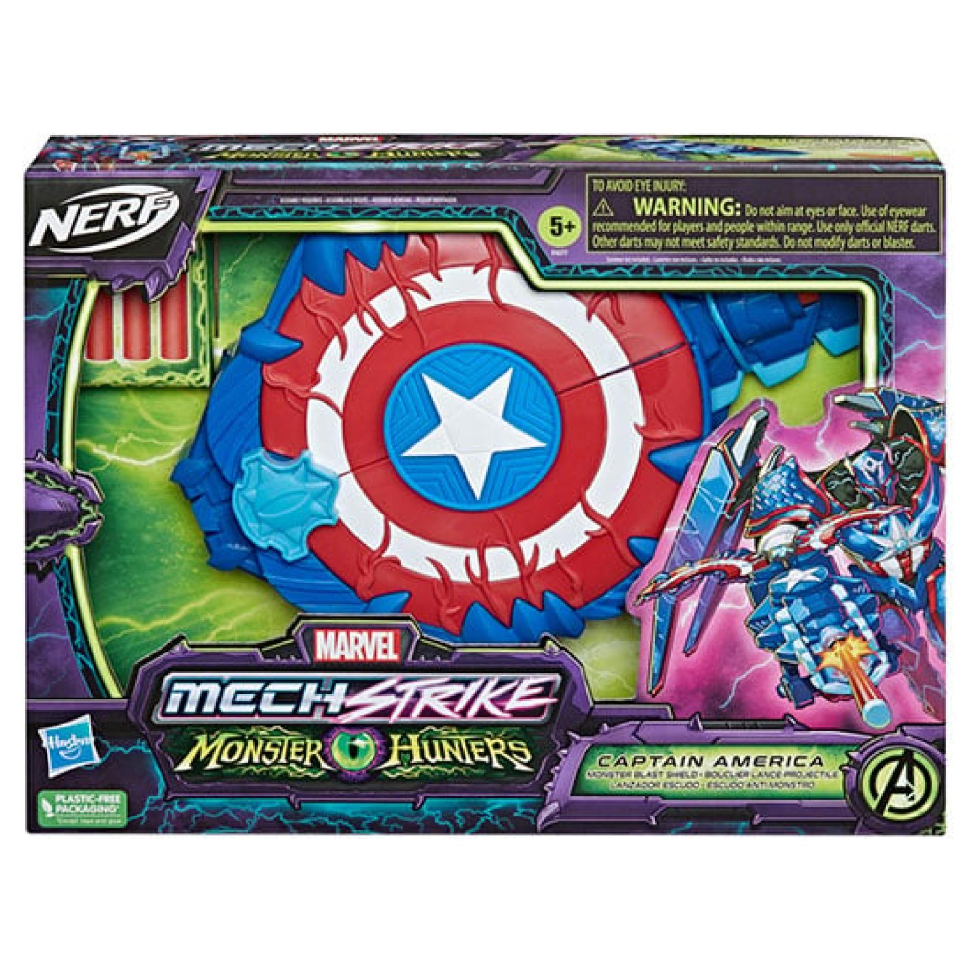 Juguete Lanzador Escudo Capitan America Nerf Mech Strike-0