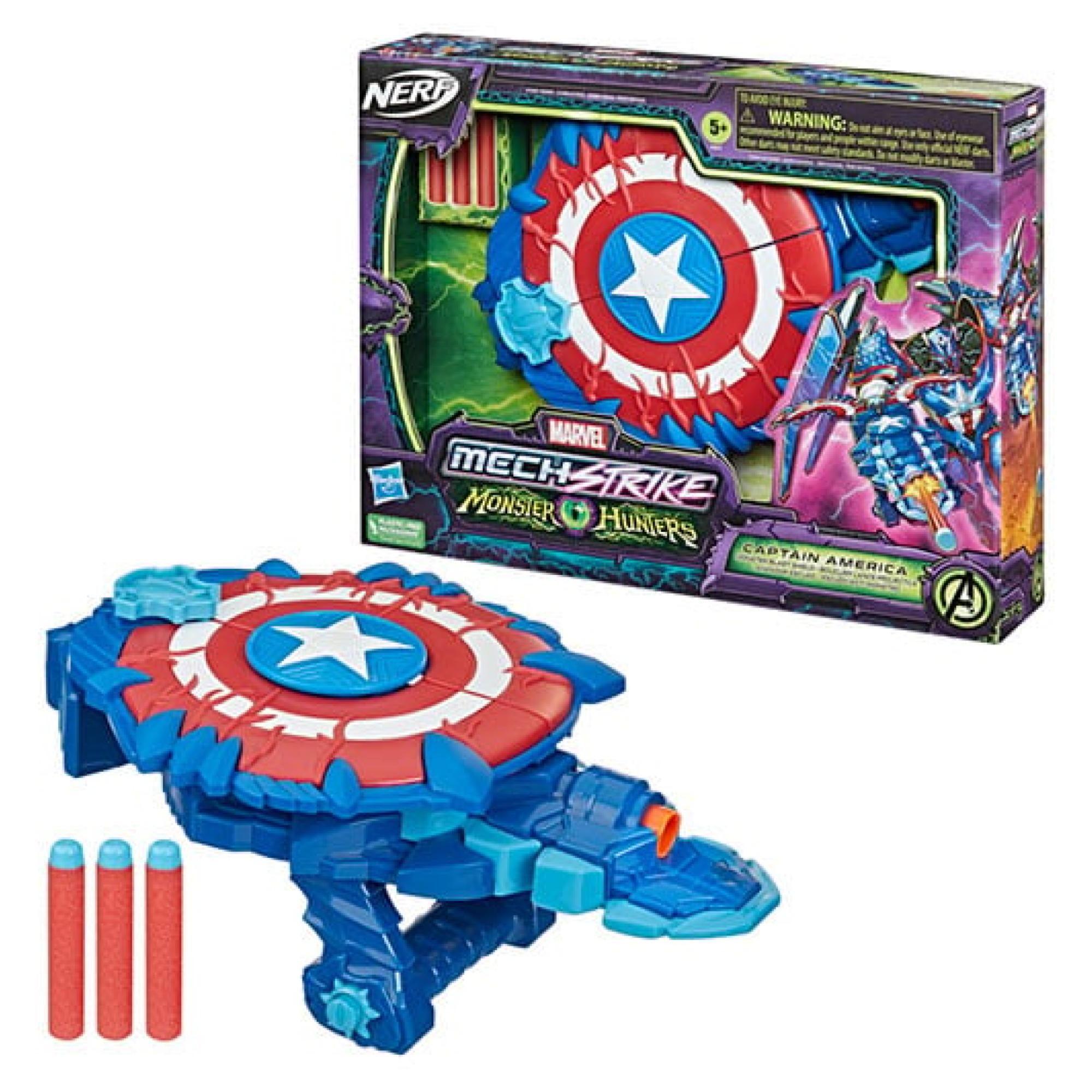 Juguete Lanzador Escudo Capitan America Nerf Mech Strike-2
