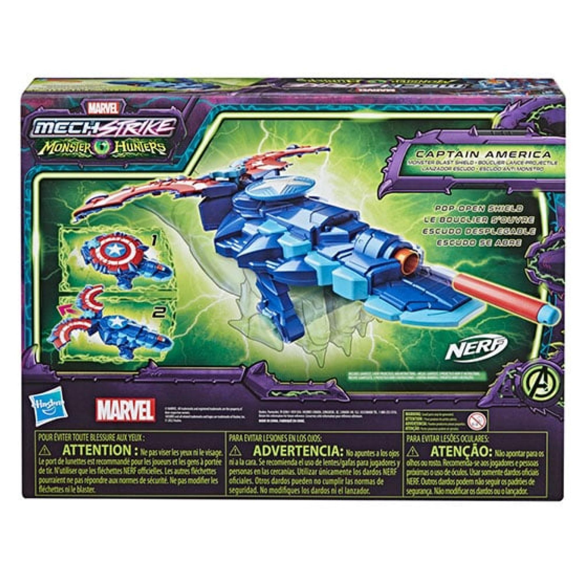 Juguete Lanzador Escudo Capitan America Nerf Mech Strike-3