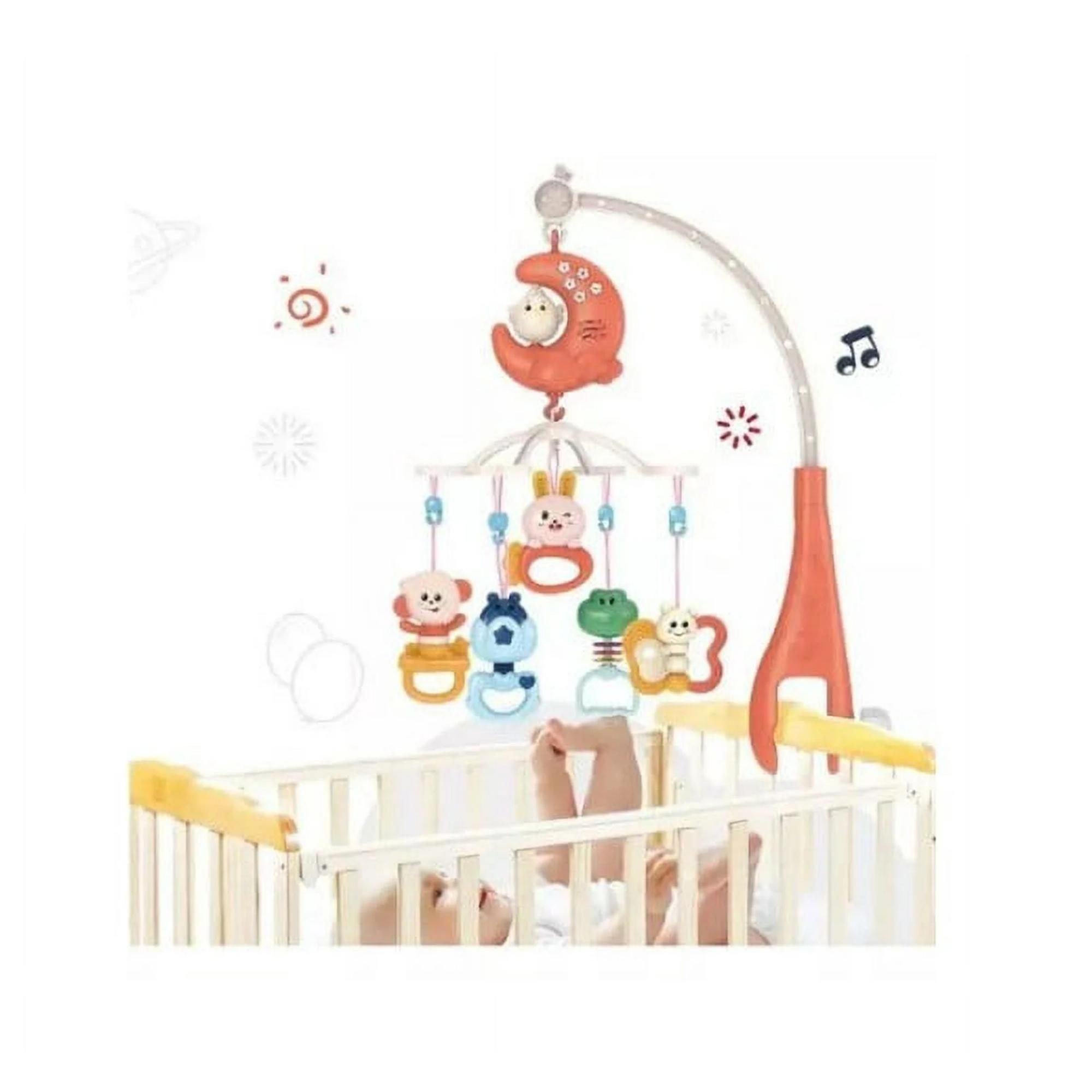 Juguete Movil Sonajero Infantil Con Luz Y Sonido Luna Naranja-2