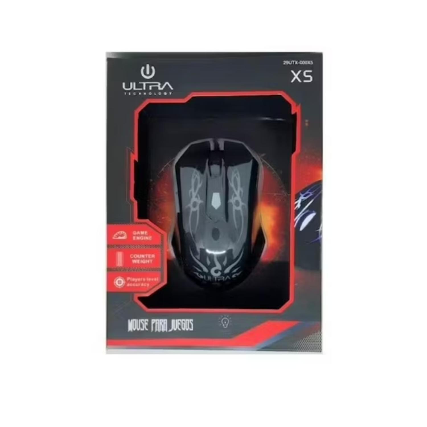 Mouse Gamer USB Retroiluminado 4B 2400DPI Negro X5 -4