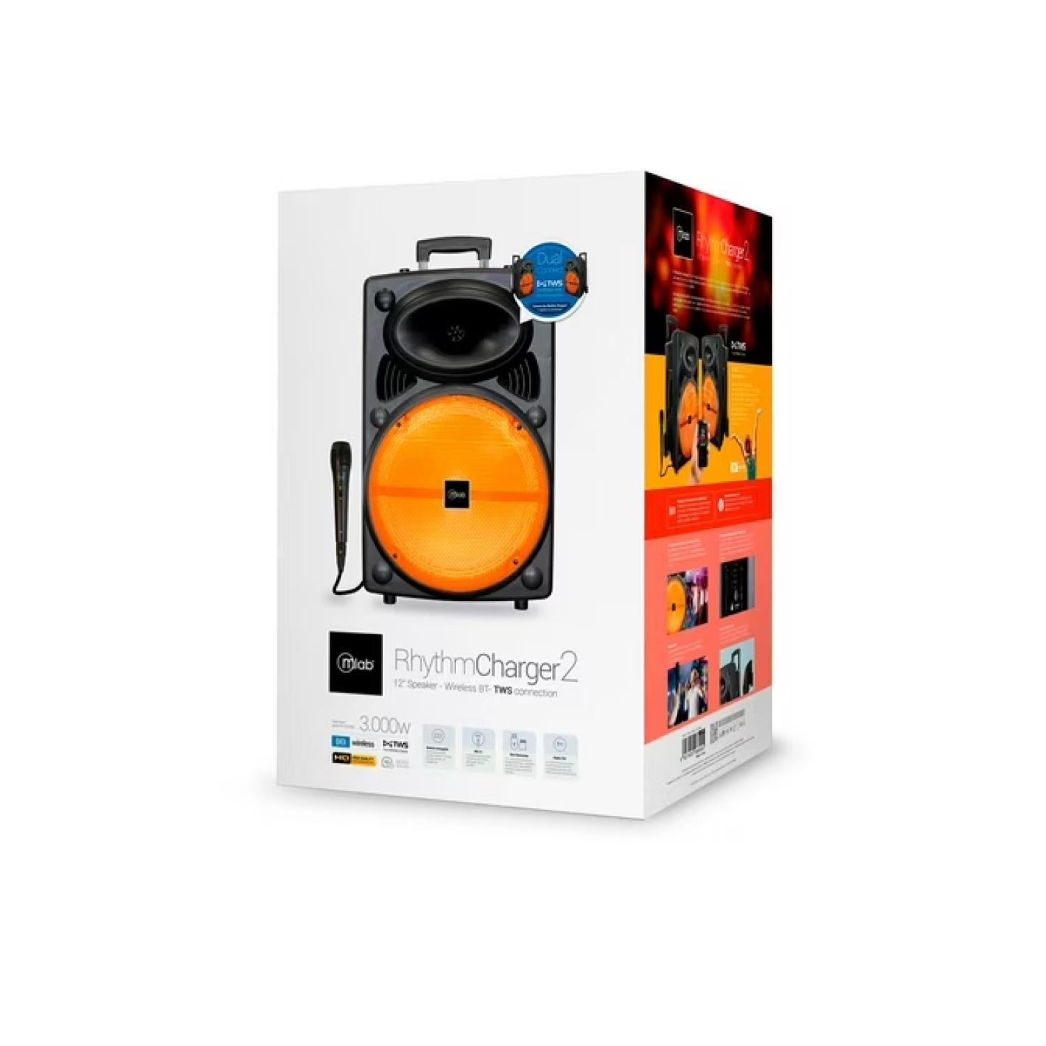 Parlante Bluetooth TWS Con Microfono Rhythm Charger 2 Mlab-3