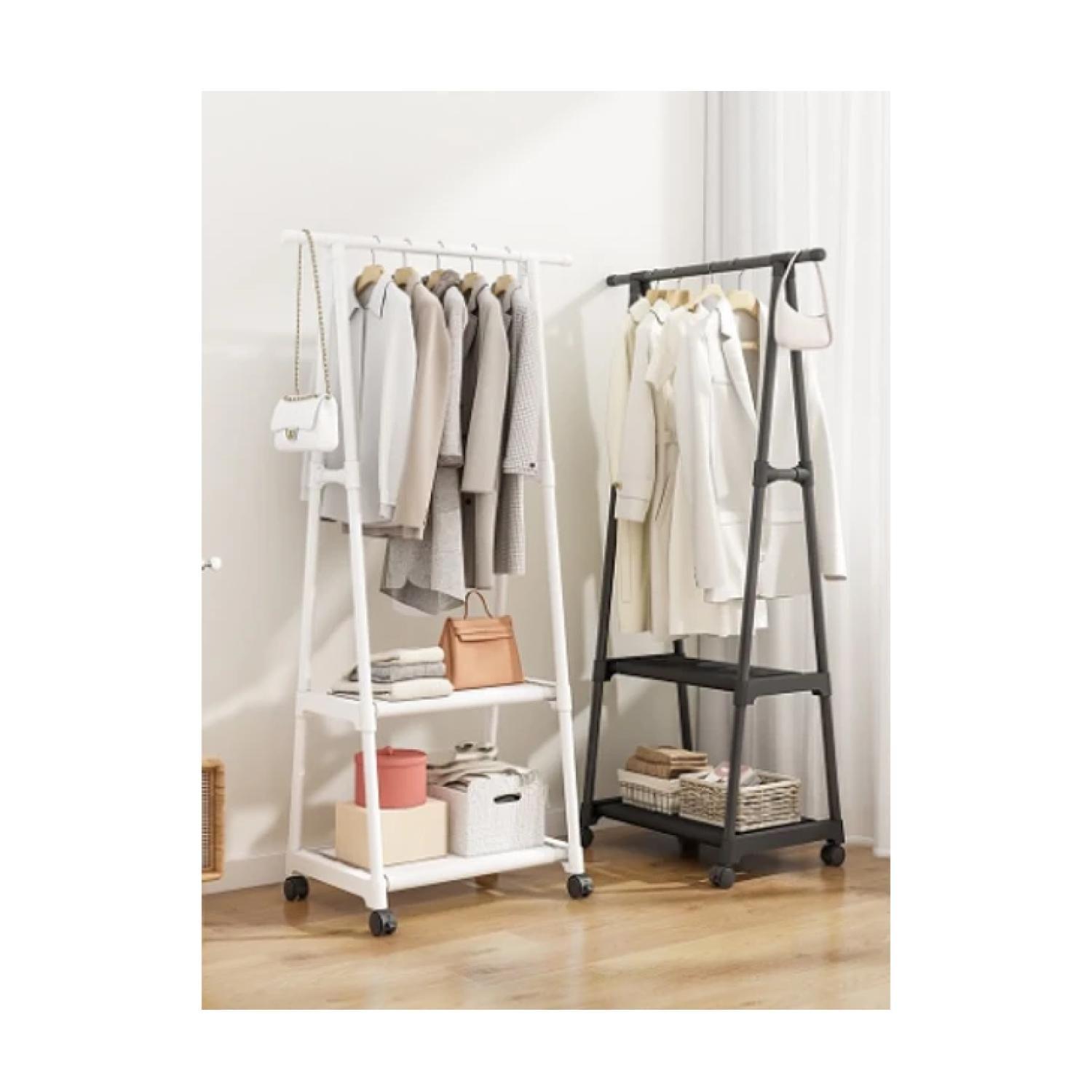 Perchero Colgante Organizador 55x42x160cm Con Ruedas Negro-2