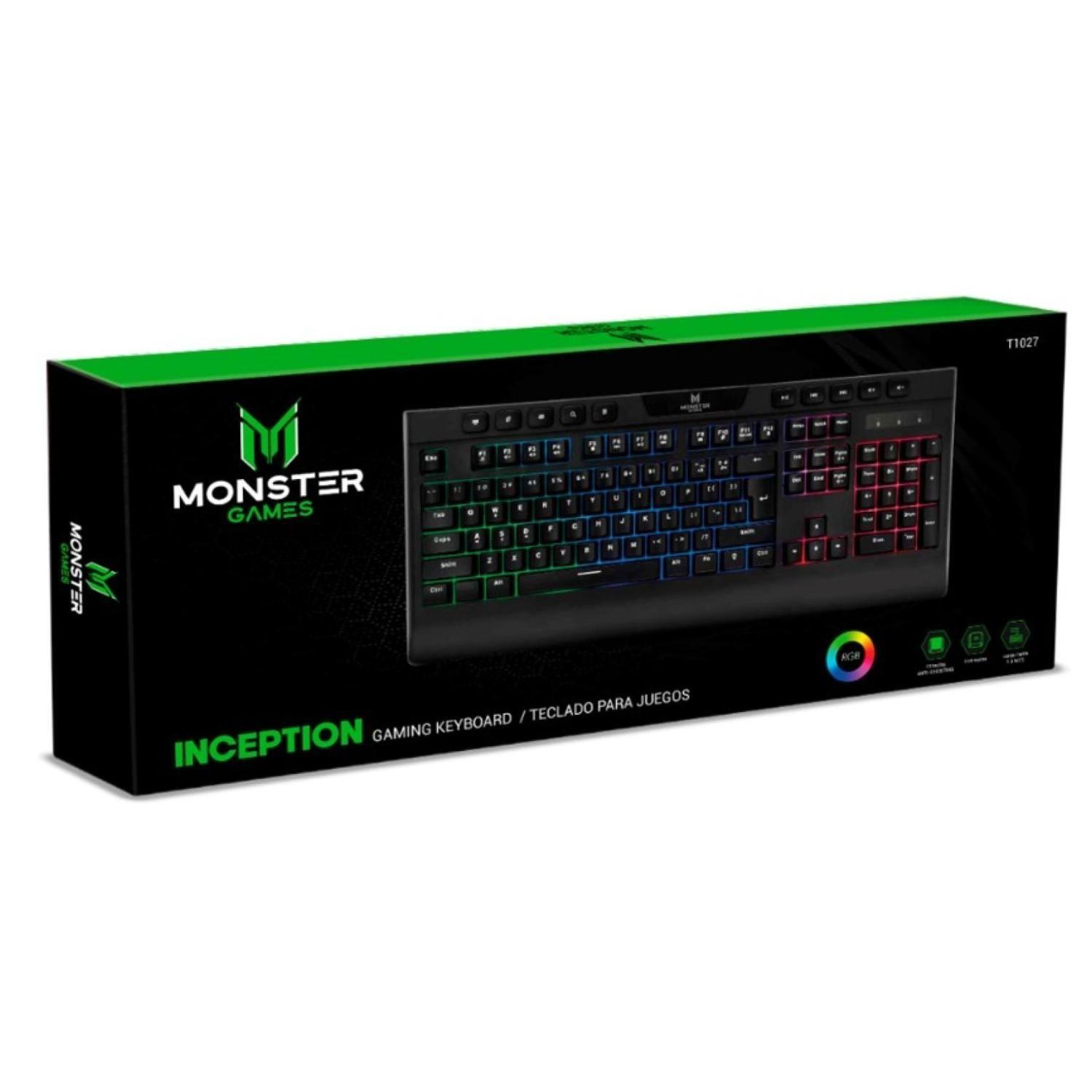 Teclado Gamer USB RGB Negro Inception -2