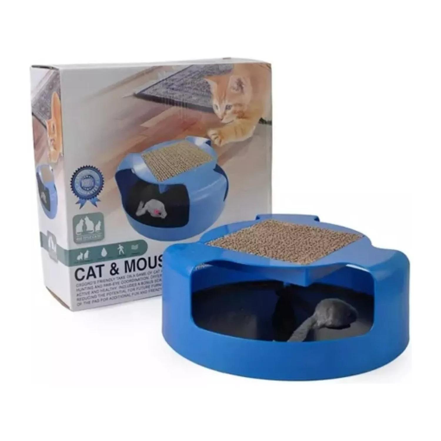 Juguete Interactivo Con Rascador Y Raton Para Gatos Mascota-3