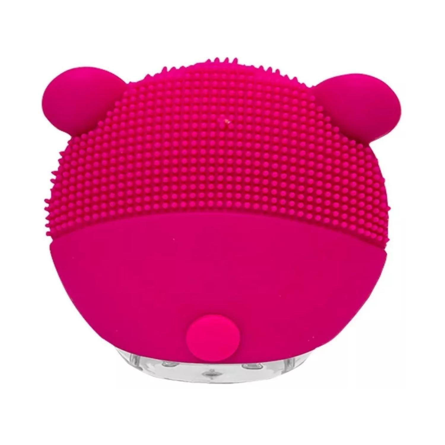 Cepillo Limpieza Facial Sonico De Silicona USB Osito Fucsia-2