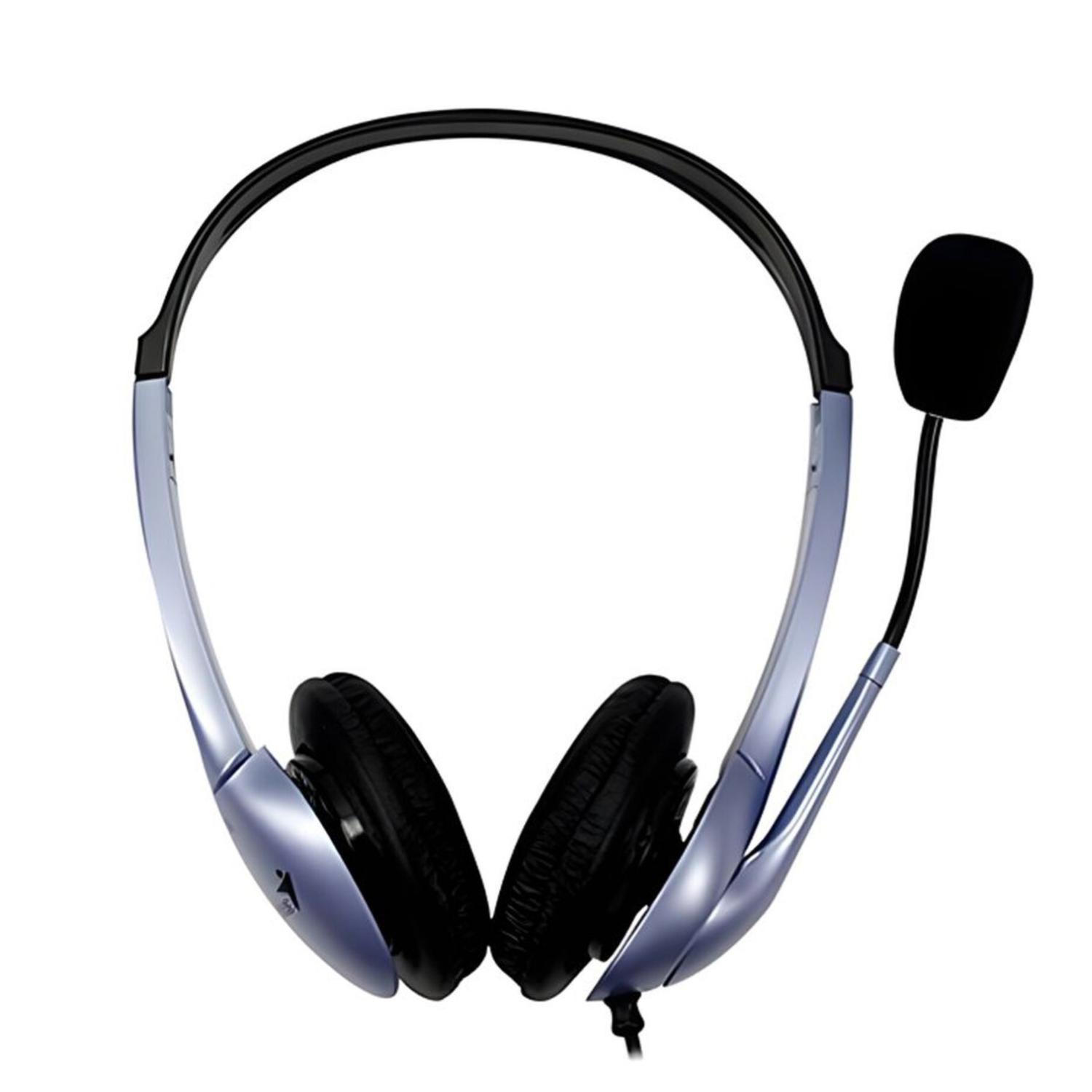 Audifono Headset  Microfono 2 Jack 3.5 PC HS-04S Gris-3