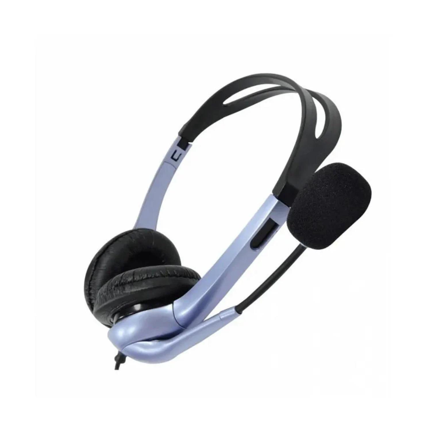 Audifono Headset  Microfono 2 Jack 3.5 PC HS-04S Gris-4