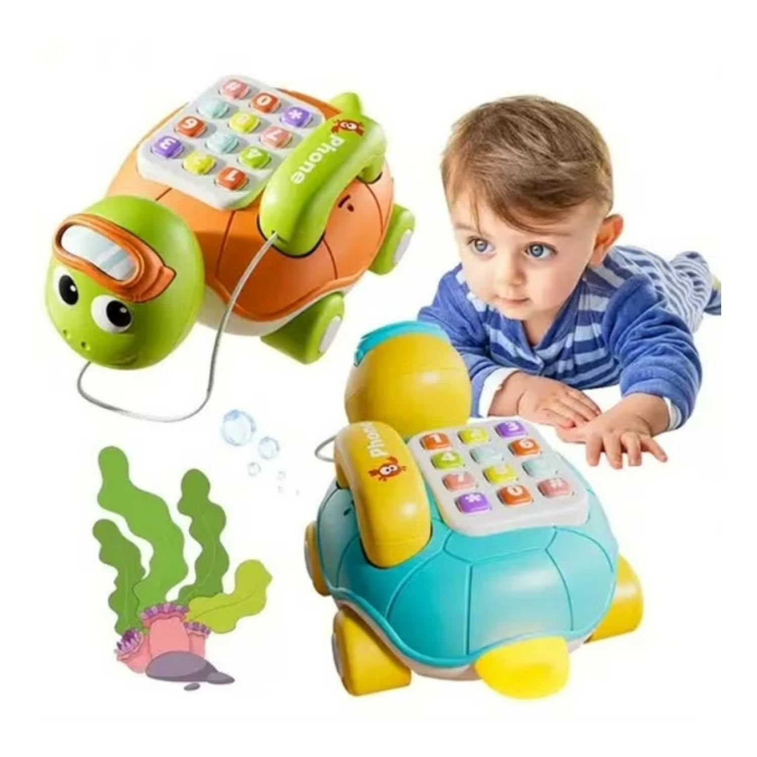 Juguete Telefono Tortuga Interactivo Con Sonidos Infantil-2