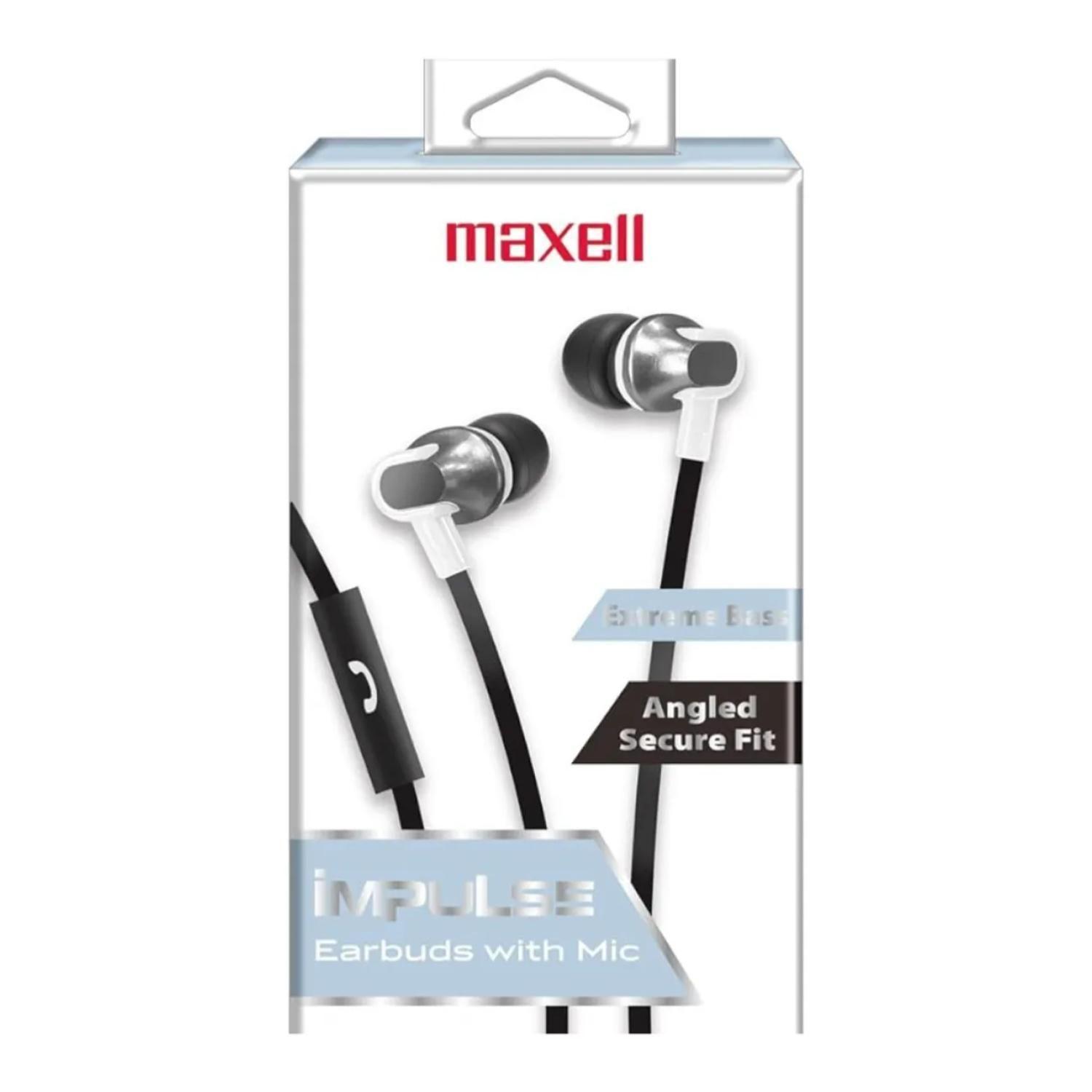 Audifonos Manos Libres InEar Jack3 5mm IMPULSE IEB BLK Maxell-1