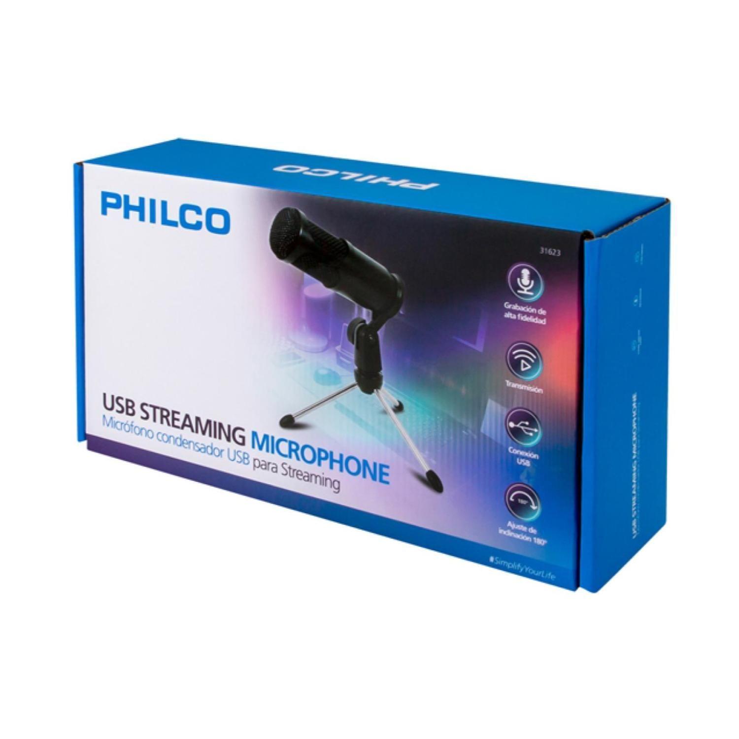 Microfono Condensador USB Con Tripode De Mesa Para Streaming Negro 31623 -3