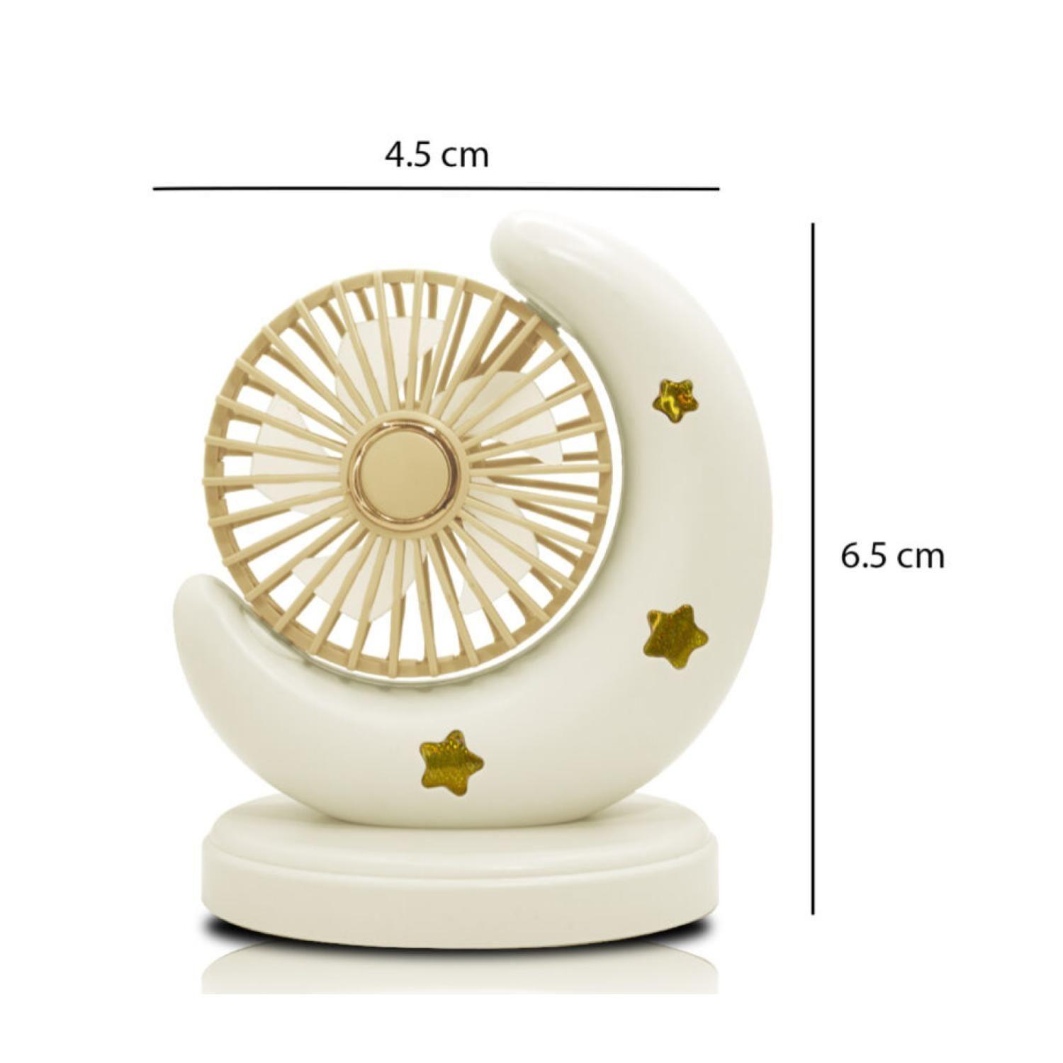 Mini Ventilador De Escitorio USB Silencioso En Forma De Luna-3