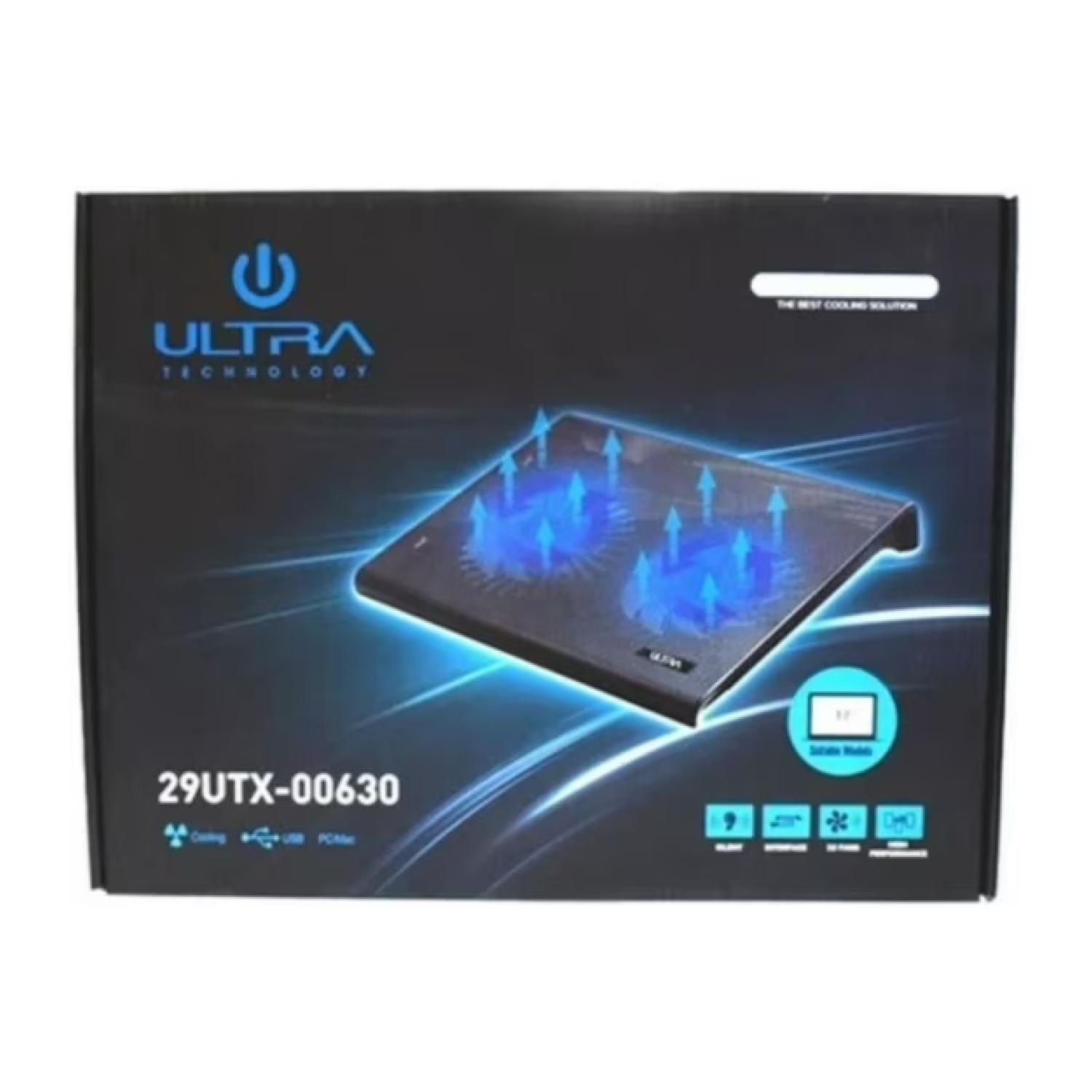 Ventilador Base Para Notebook 17" 2 Ventiladores Cooler Iluminado USB -3