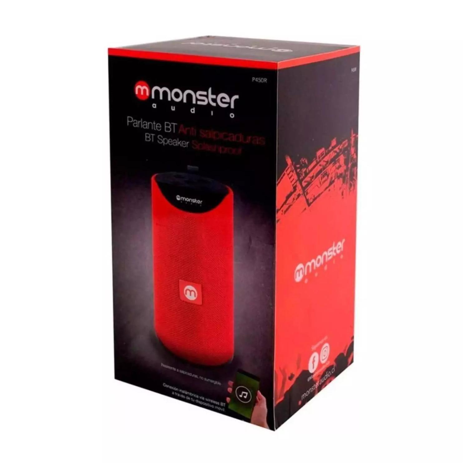 Parlante Inalambrico Bluetooth TWS AUX Micro SD Rojo -4