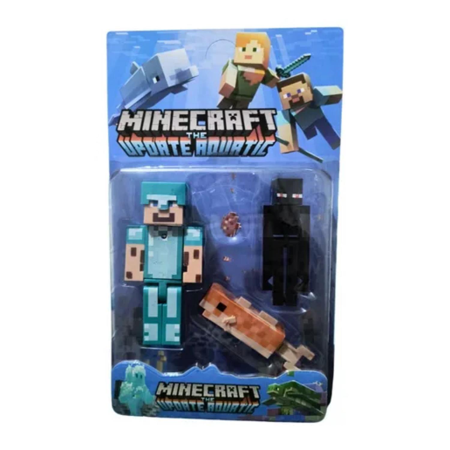 Juguete Figuras Set Minecraft Aquatic 4 Piezas Accesorios-6