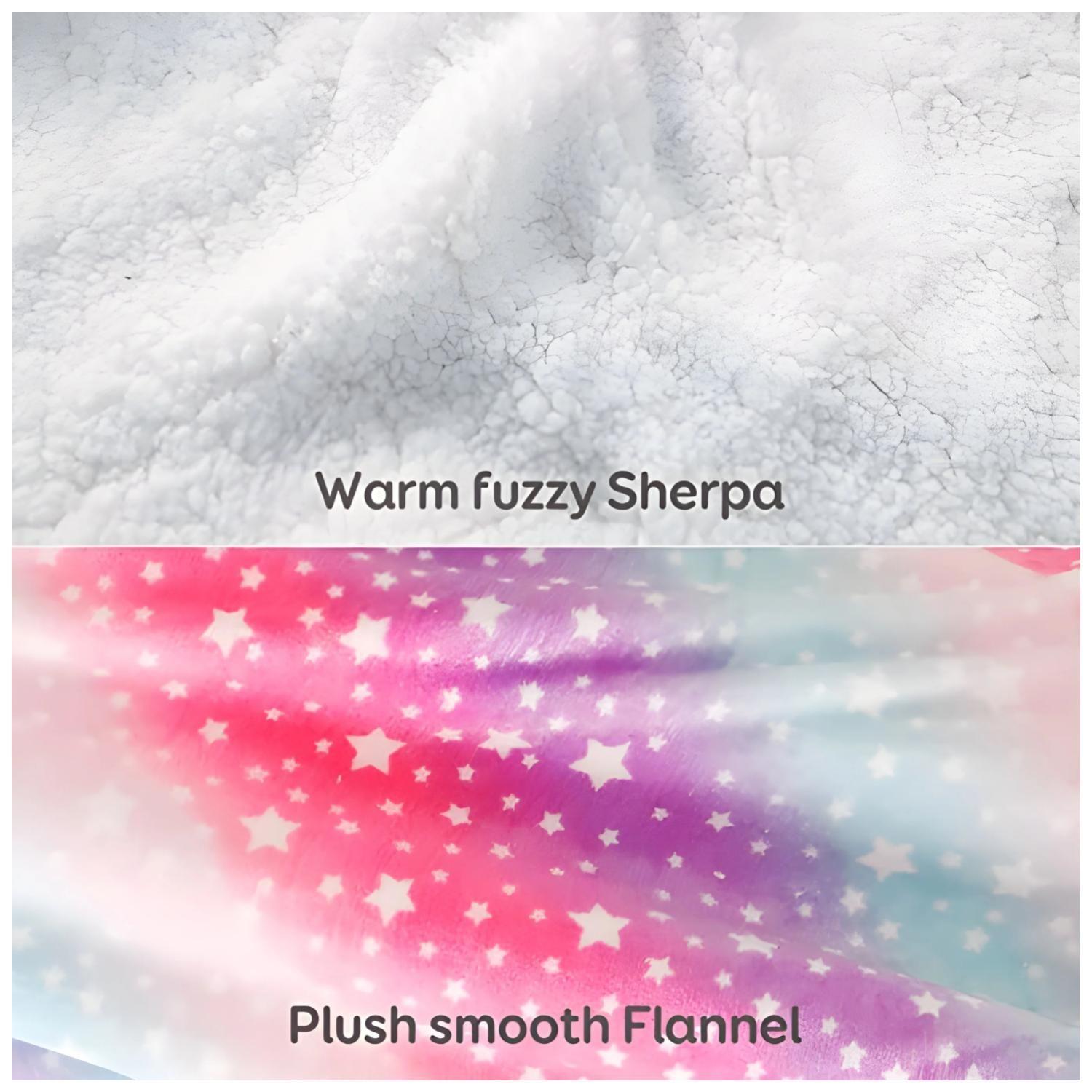 Poleron De Polar Manta Para Invierno Infantil Morado Estrellas-3