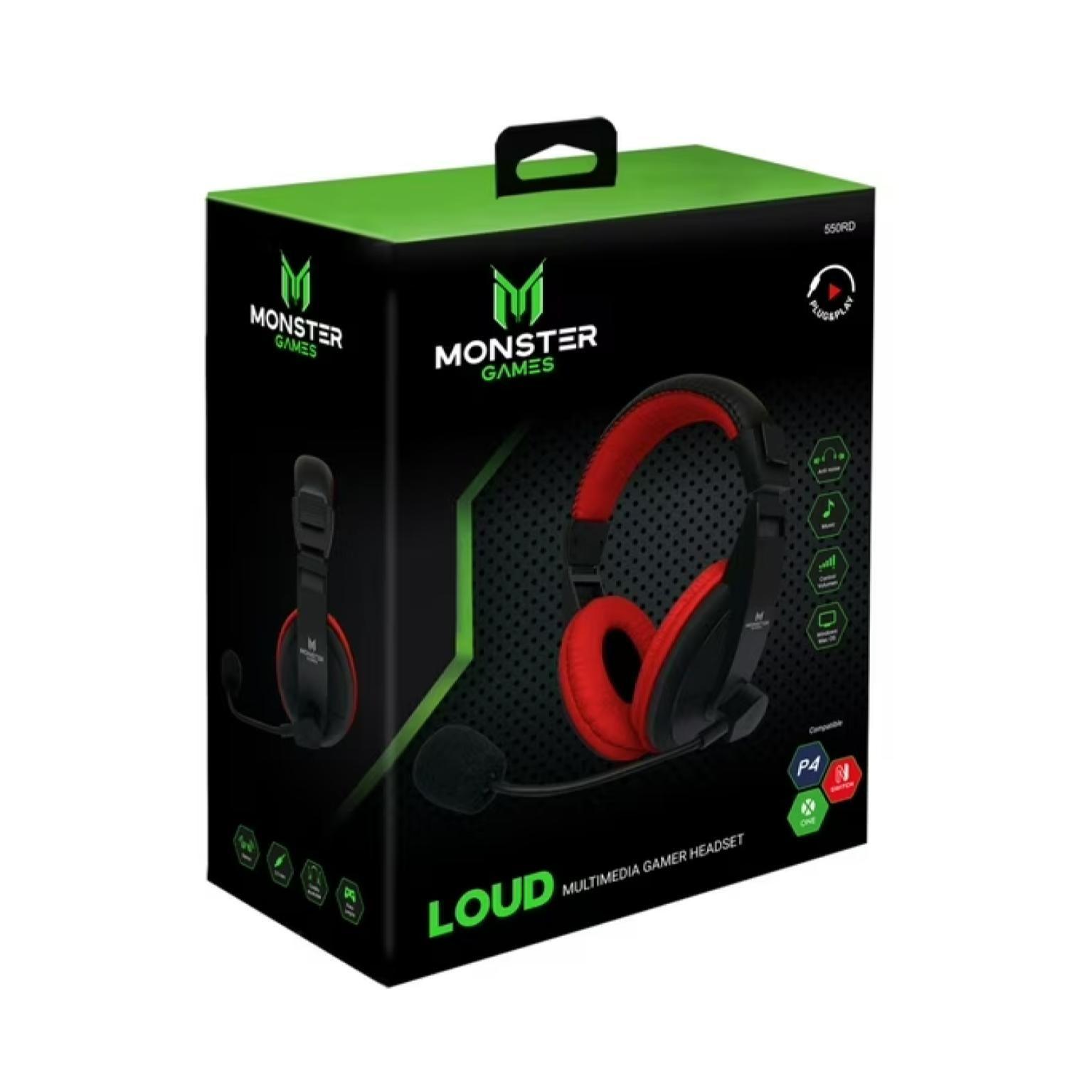 Audifono Gamer Jack 3.5 PS4 PS5 Xbox Rojo Loud -2