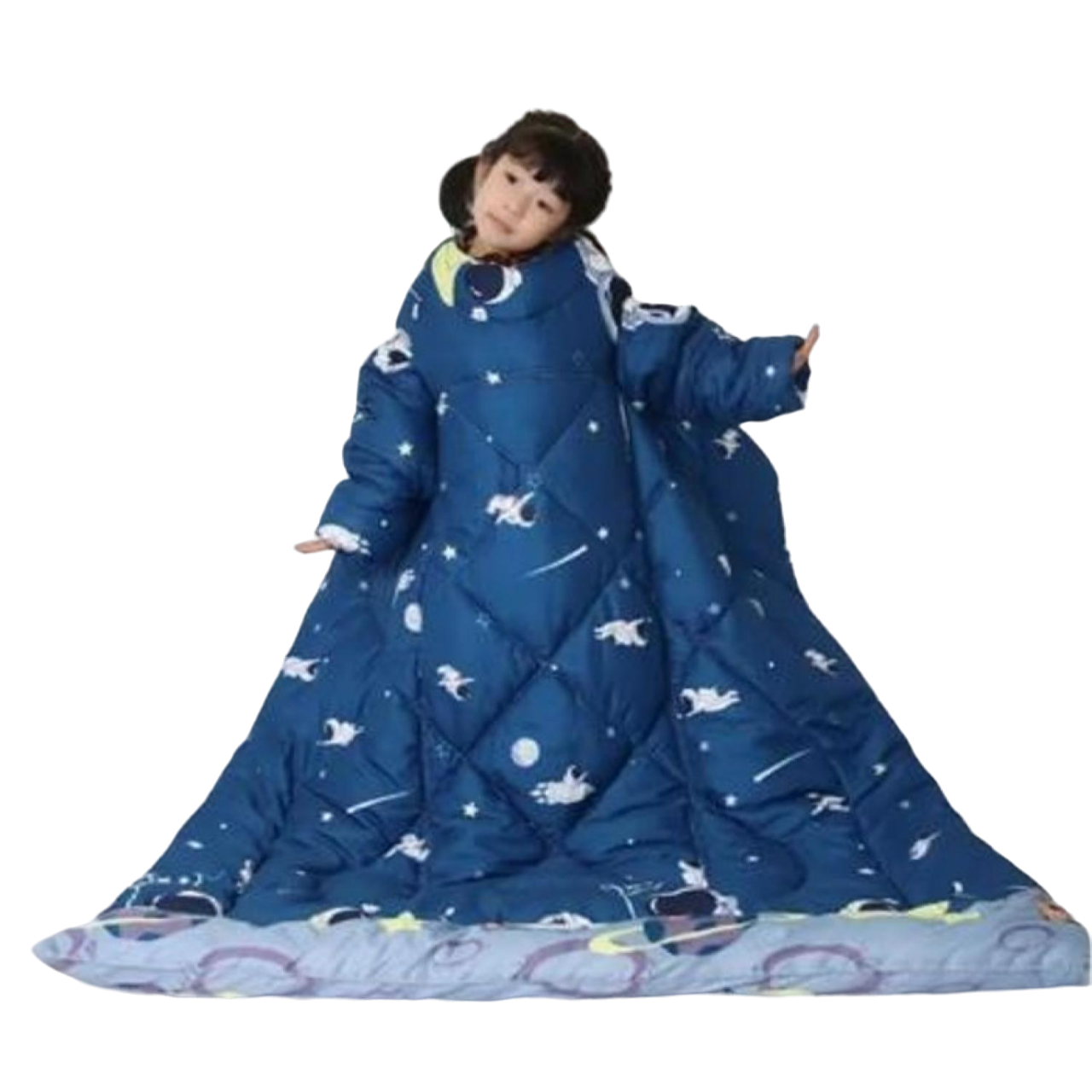 Frazada Manta Cobija Con Manga Convertible 3 En 1 Infantil Azul-0