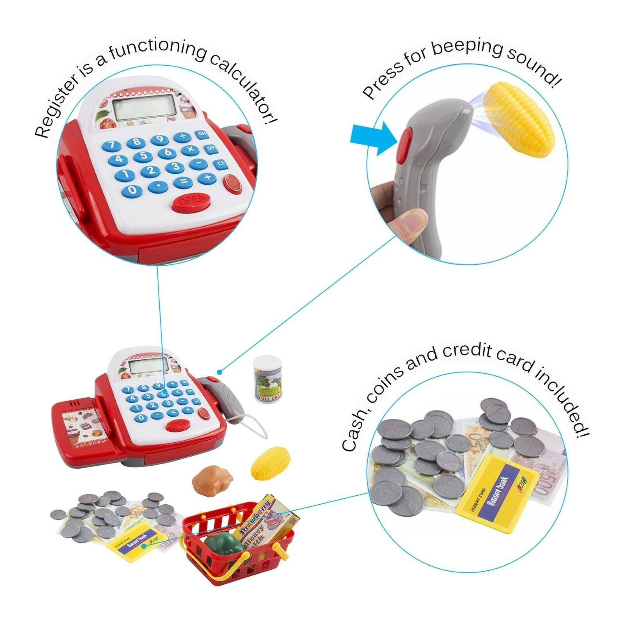 Juguete Caja Registradora Con Accesorios Y Sonidos Infantil-2