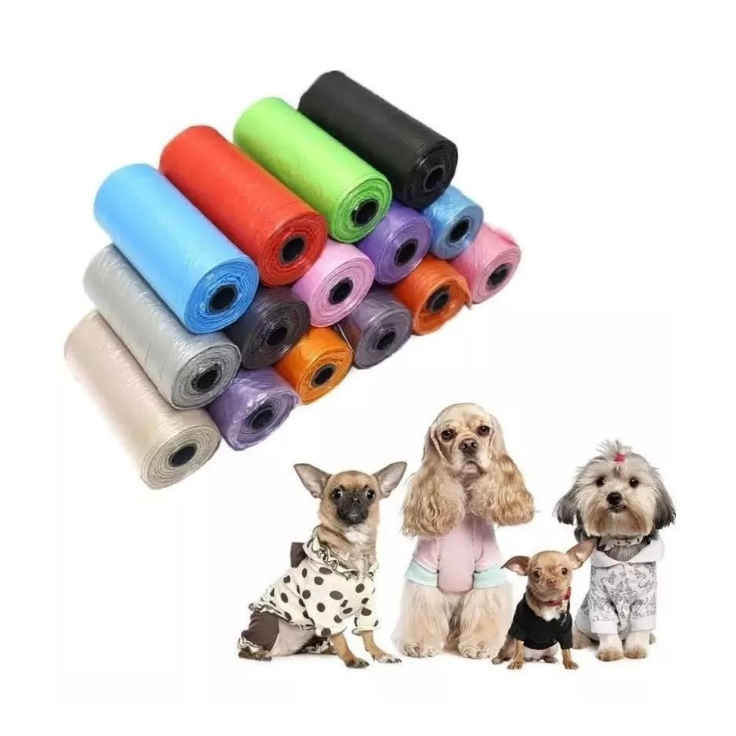 Pack 10 Bolsas Para Desechos Fecas Perros Mascotas colores-2