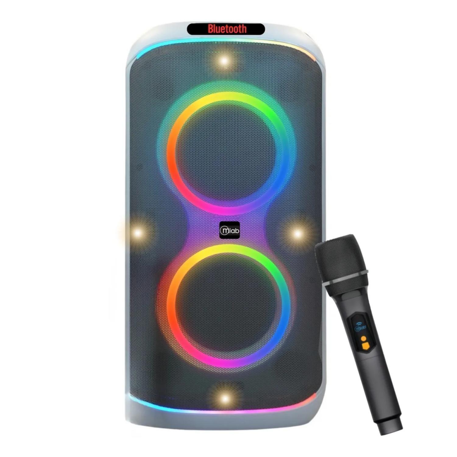 Parlante Karaoke Bluetooth TWS 45W RMS Blanco Flaming Party Bass Mlab-0