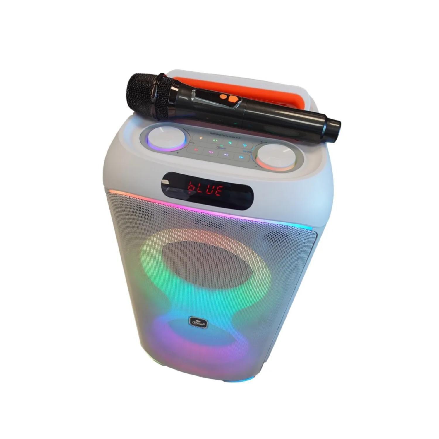 Parlante Karaoke Bluetooth TWS 45W RMS Blanco Flaming Party Bass Mlab-2