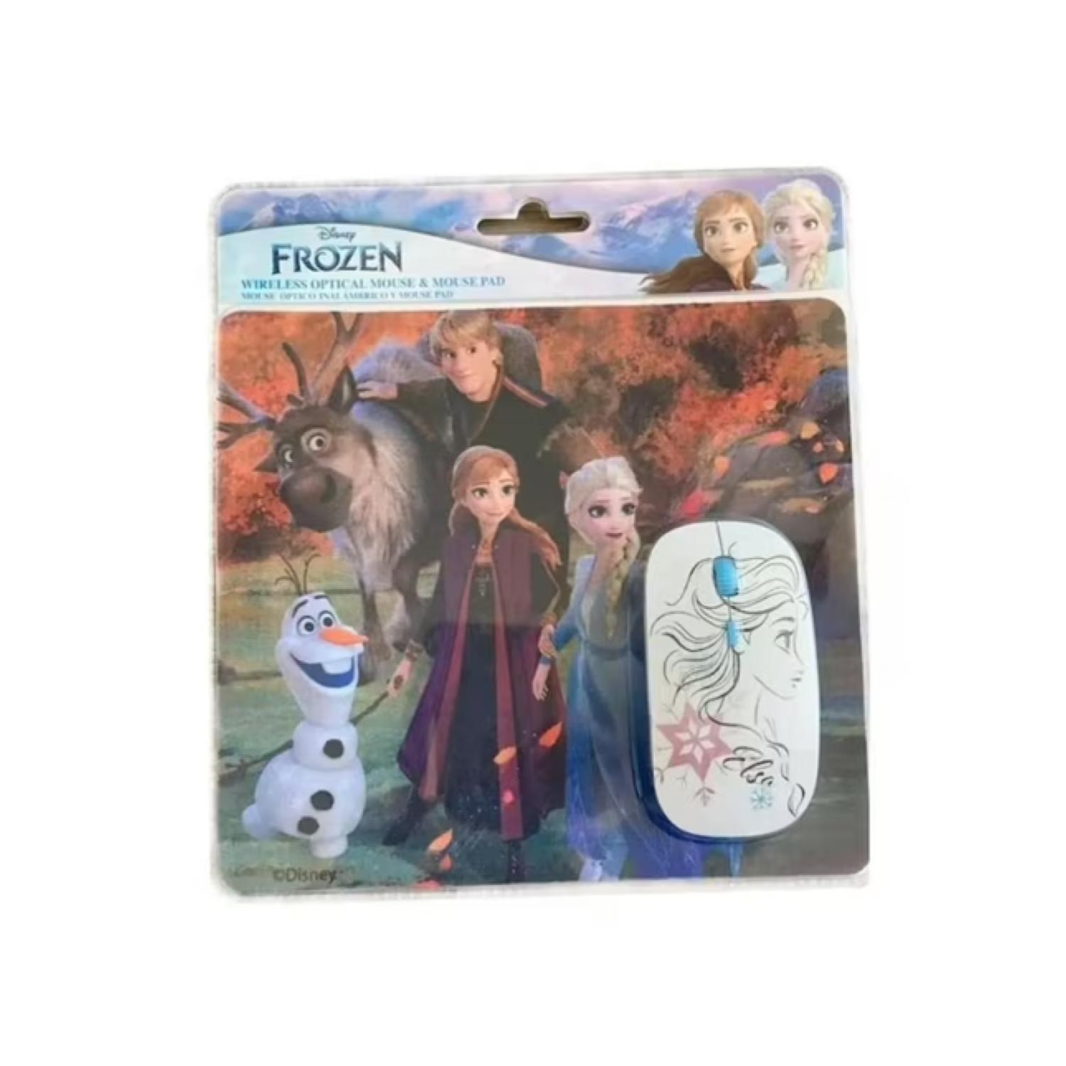 Kit Mouse Inalambrico USB 3B Y MousePad Frozen-2