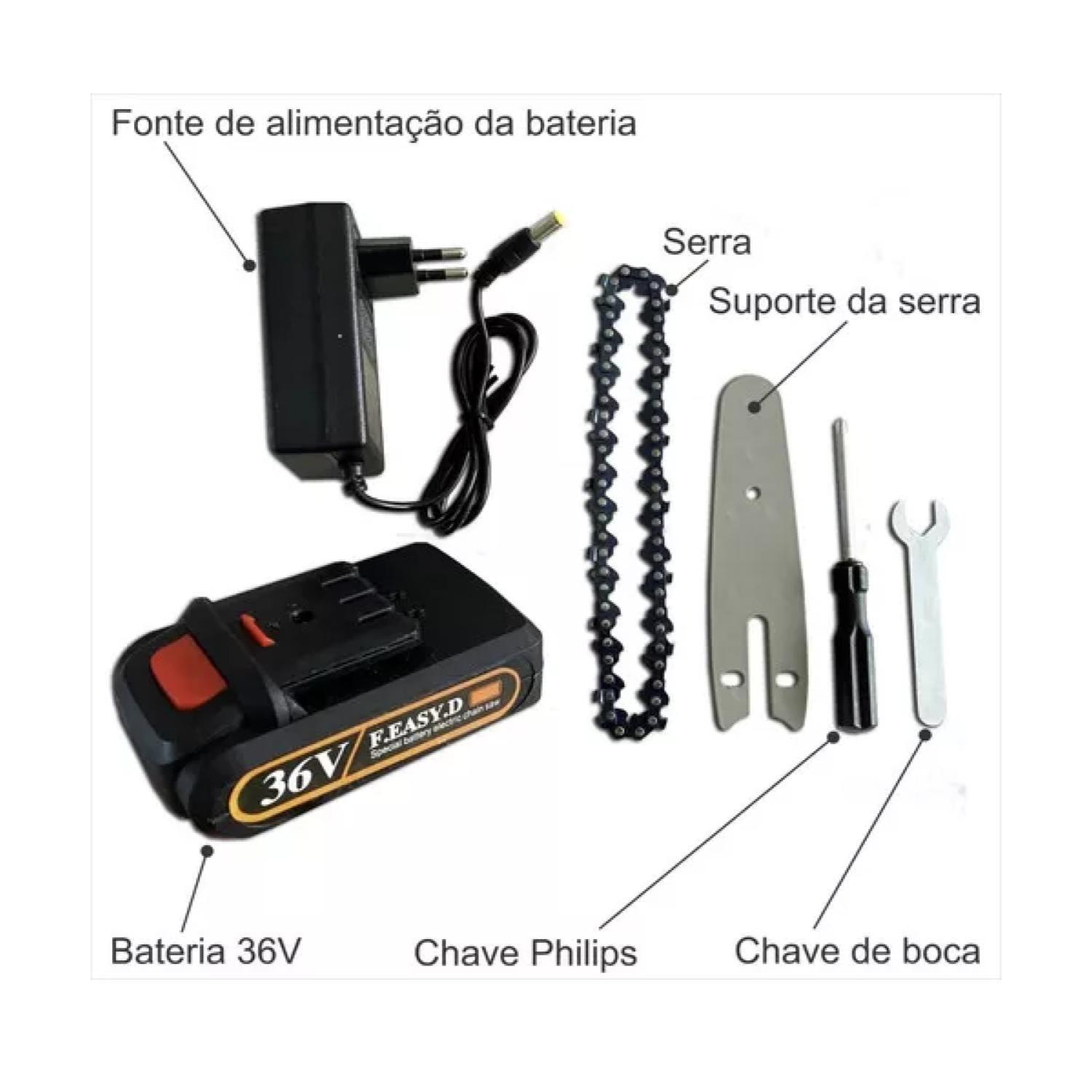Mini Motosierra Electrica Recargable Corte Y Poda-2
