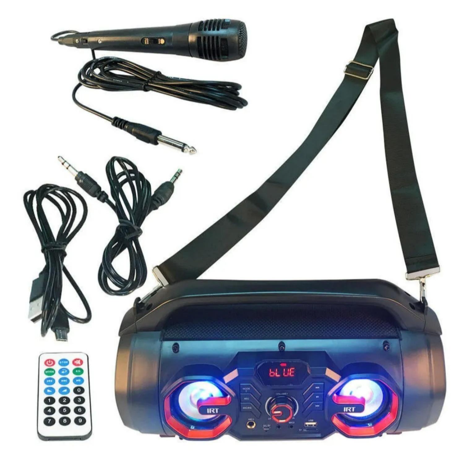 Parlante Bluetooth Bazooka 20W LED USB Negro IRT-2