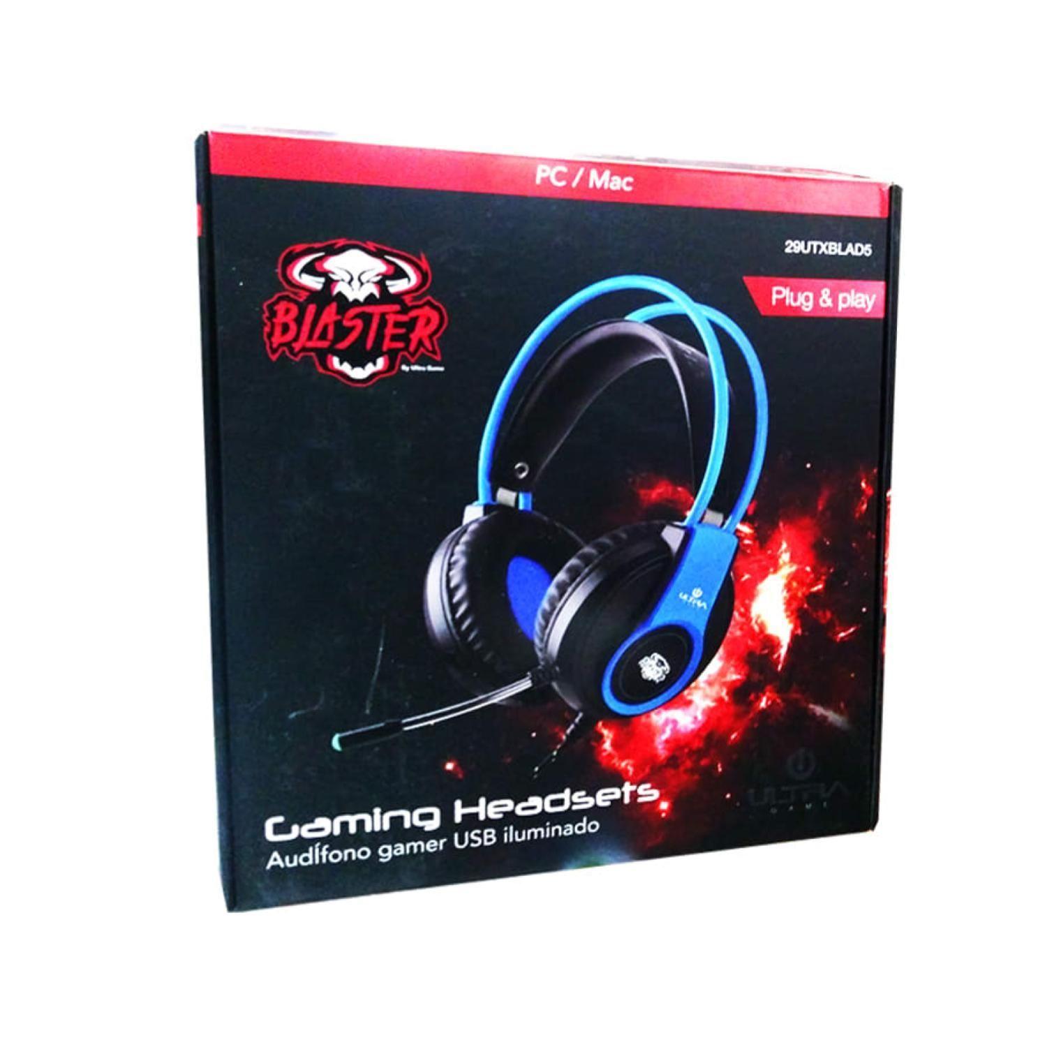 Audifonos Gamer USB Jack 3.5 Negro Azul Blad 5 -2
