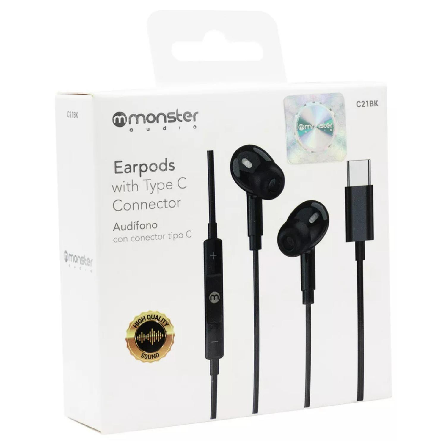 Audifonos Alambricos Manos Libres USB C 120cm Negro Earpods-3